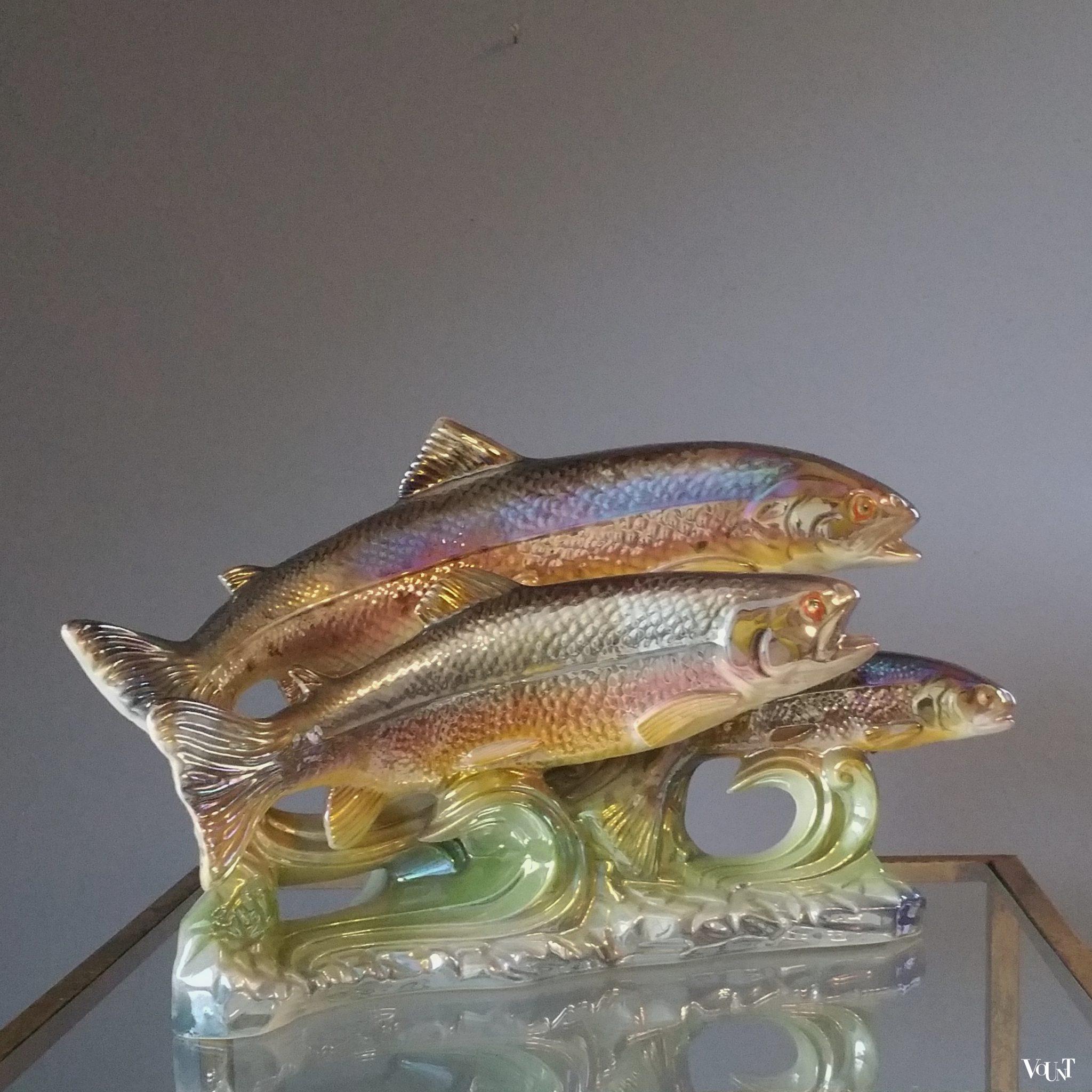 Sculptuur vissen, H. Bequet Quaregnon, België, jaren '50