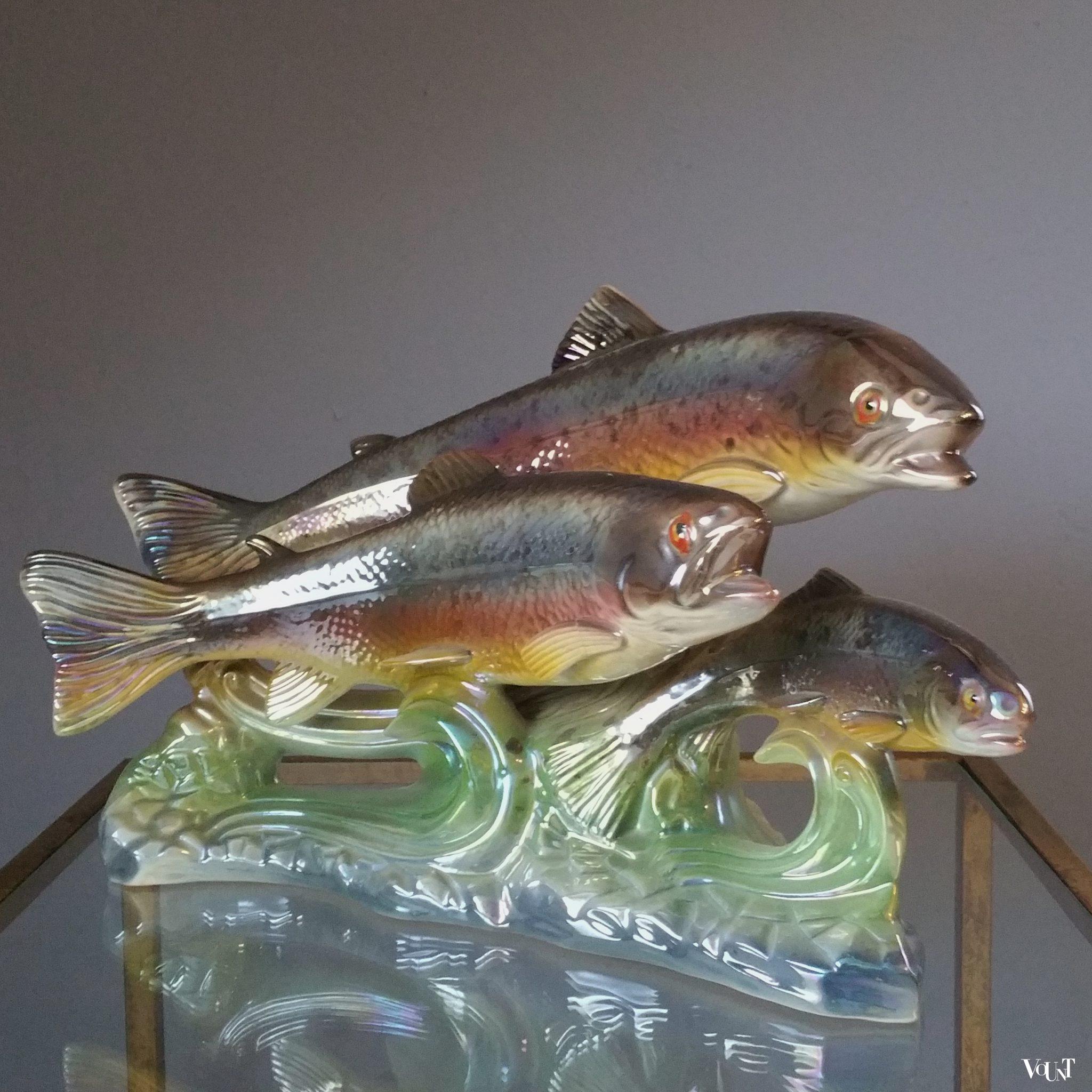 Sculptuur vissen, H. Bequet Quaregnon, België, jaren '50