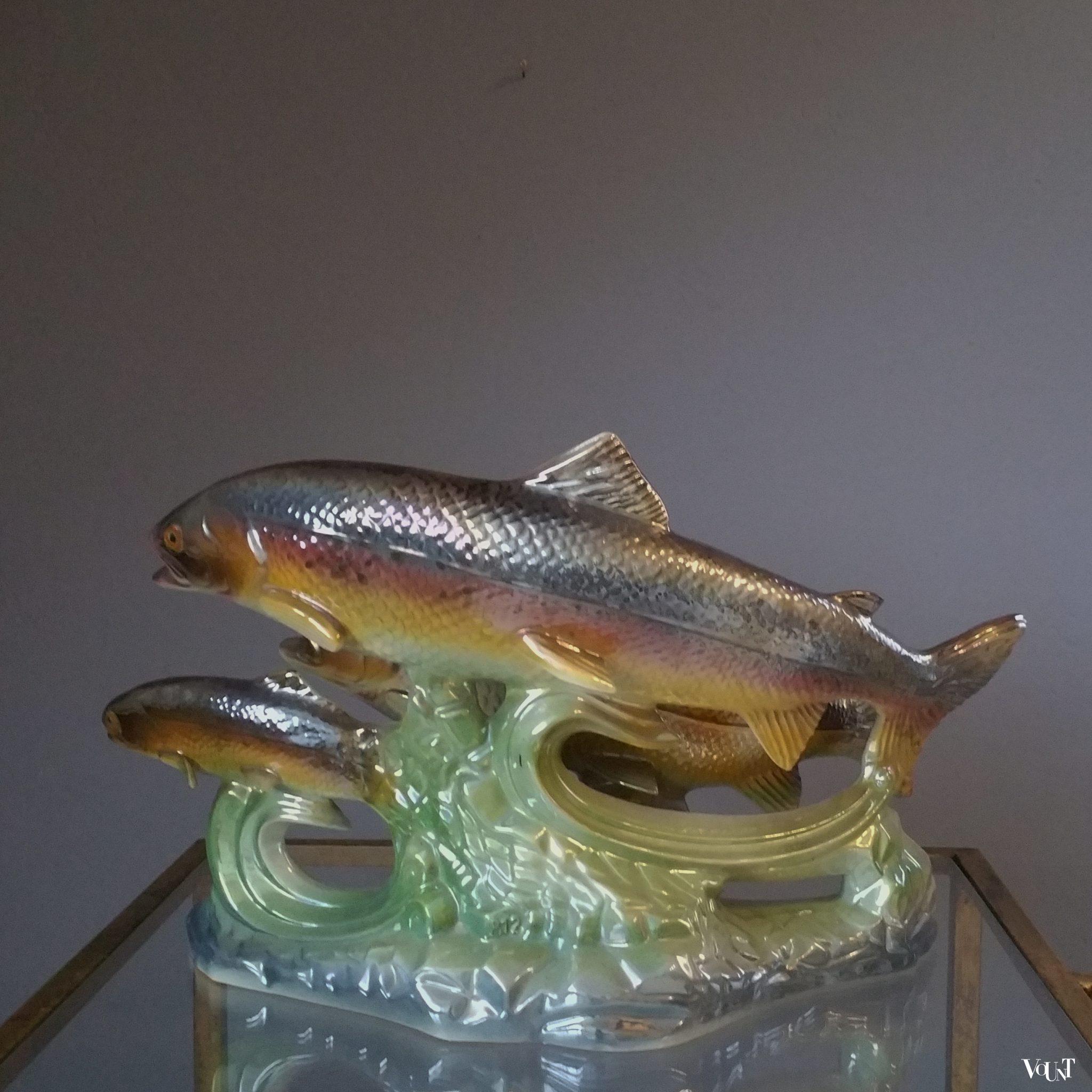 Sculptuur vissen, H. Bequet Quaregnon, België, jaren '50