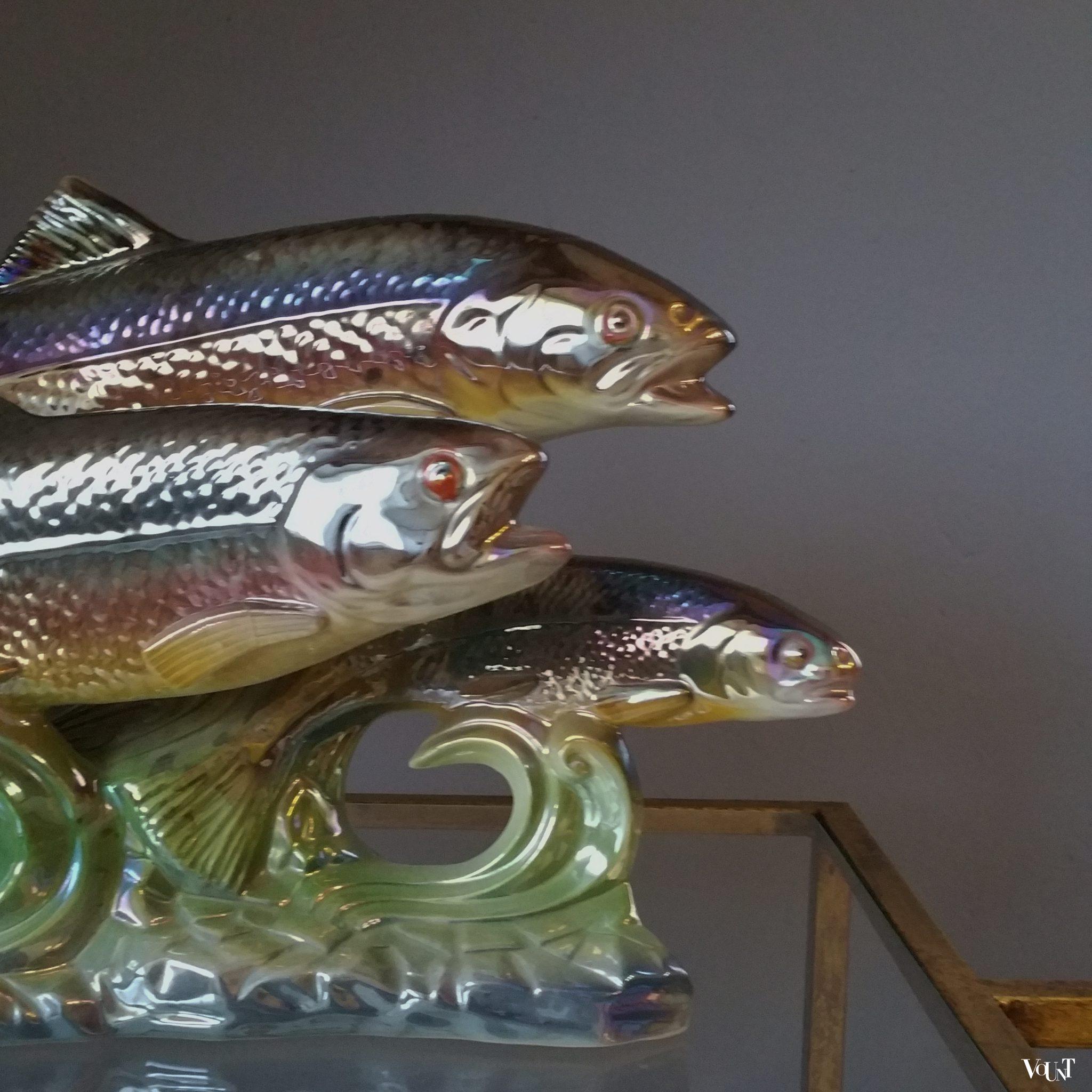 Sculptuur vissen, H. Bequet Quaregnon, België, jaren '50