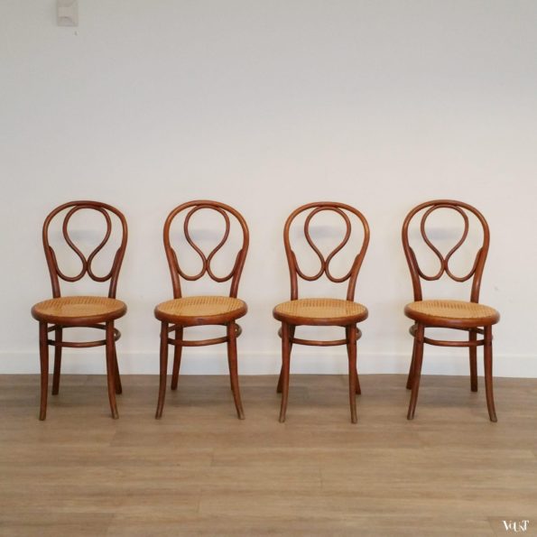 Set van 4 originele Thonet-stoelen nr. 20, eind 19e eeuw