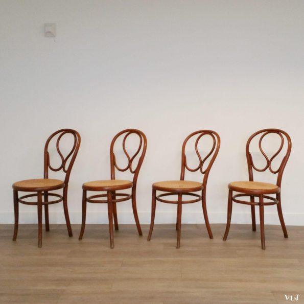 Set van 4 originele Thonet-stoelen nr. 20, eind 19e eeuw