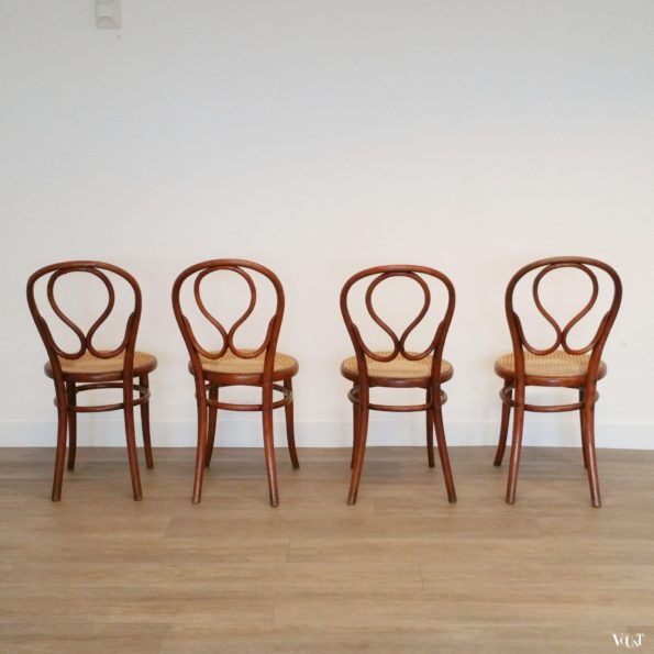 Set van 4 originele Thonet-stoelen nr. 20, eind 19e eeuw