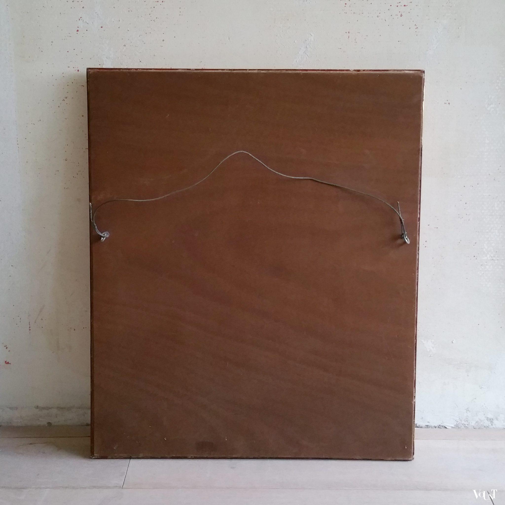 Spiegel in gouden lijst met klavermotief, jaren '60/'70