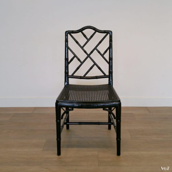 Set van 4 faux bamboo Chippendale stoelen, jaren '70