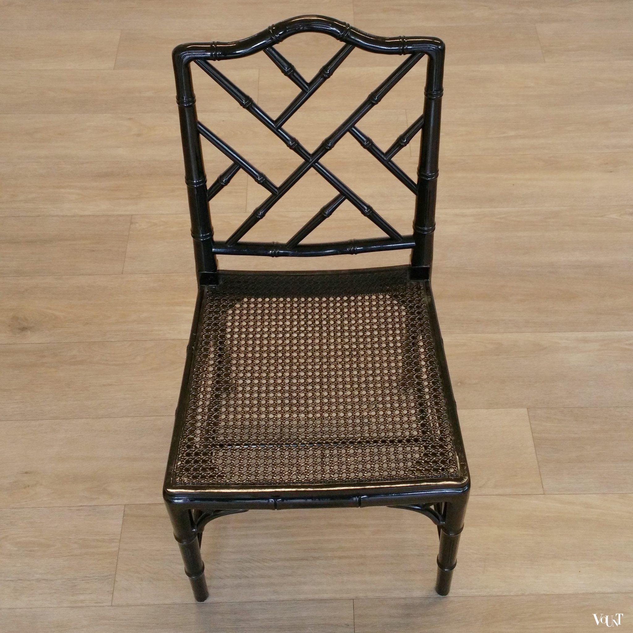 Set van 4 faux bamboo Chippendale stoelen, jaren '70