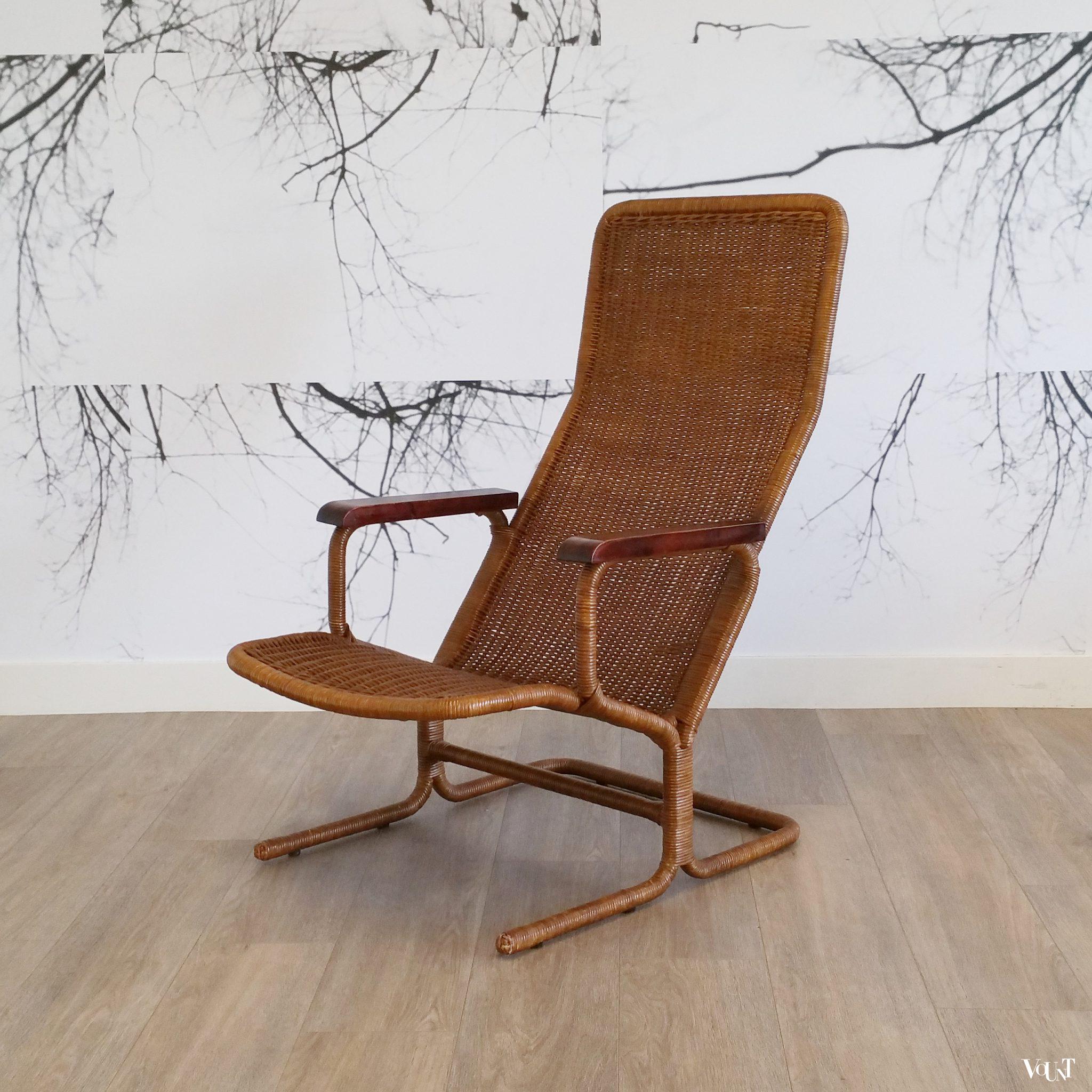 Rotan fauteuil, jaren '60