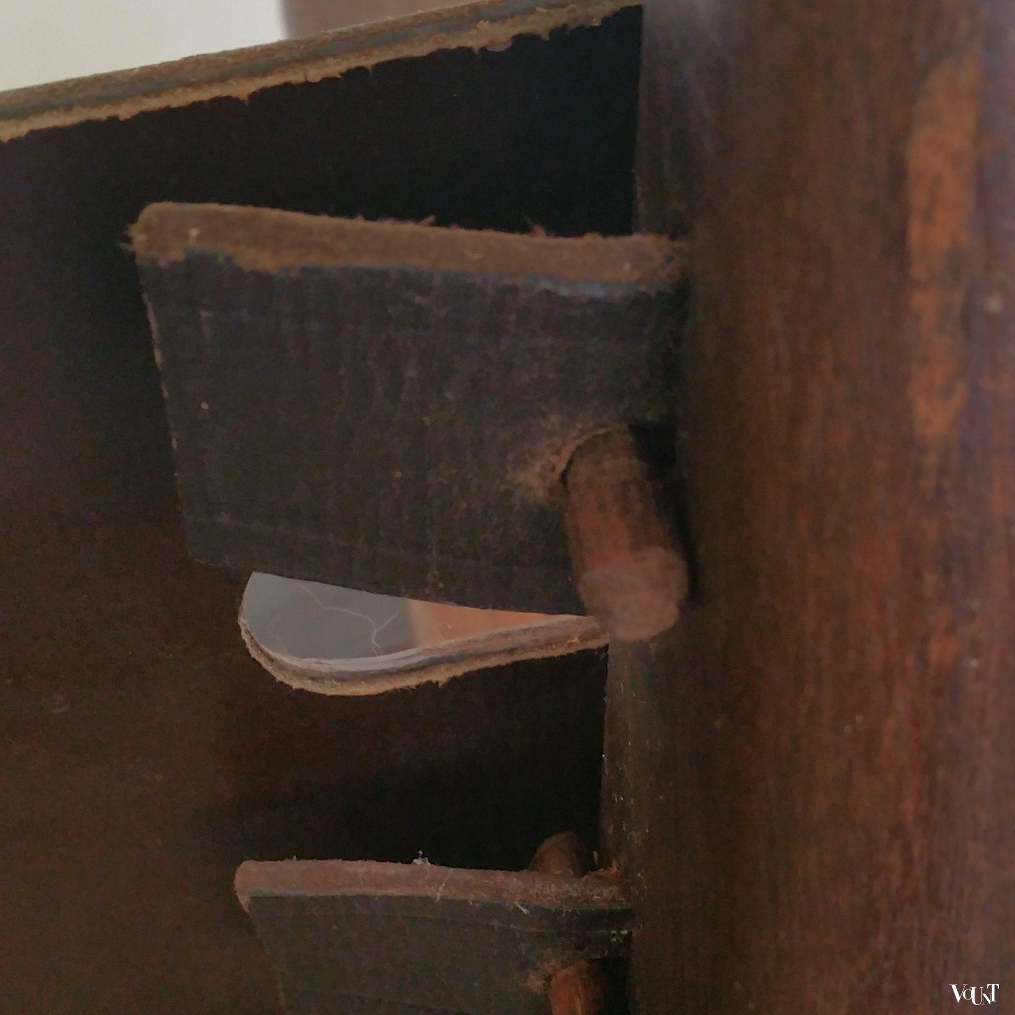 Schommelstoel hout en leer, Angel Pazmino voor Meubles de Estilo, jaren '60