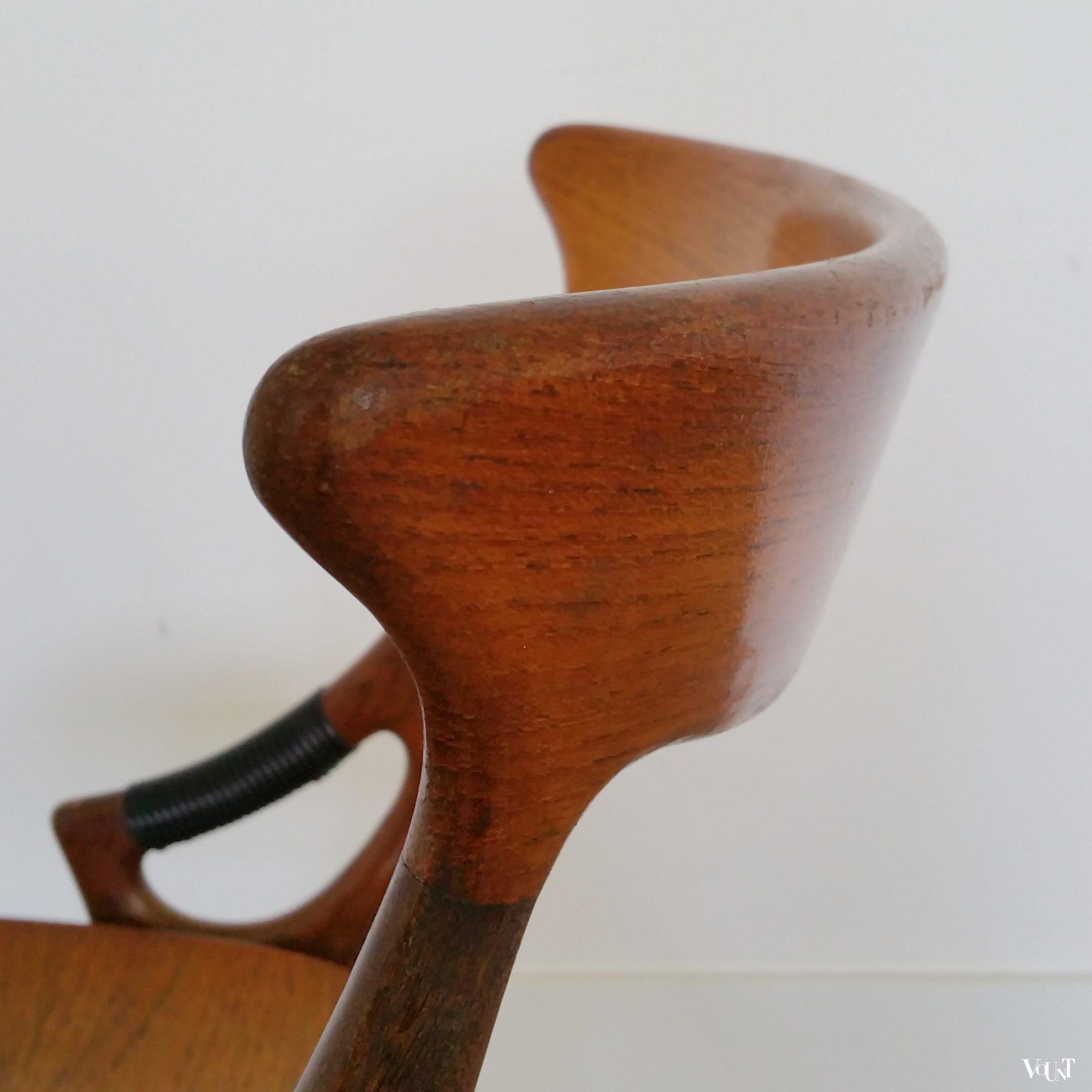 Set van 4 teakhouten stoelen model 17, Arne Hovmand Olsen voor Mogens Kold, jaren '50