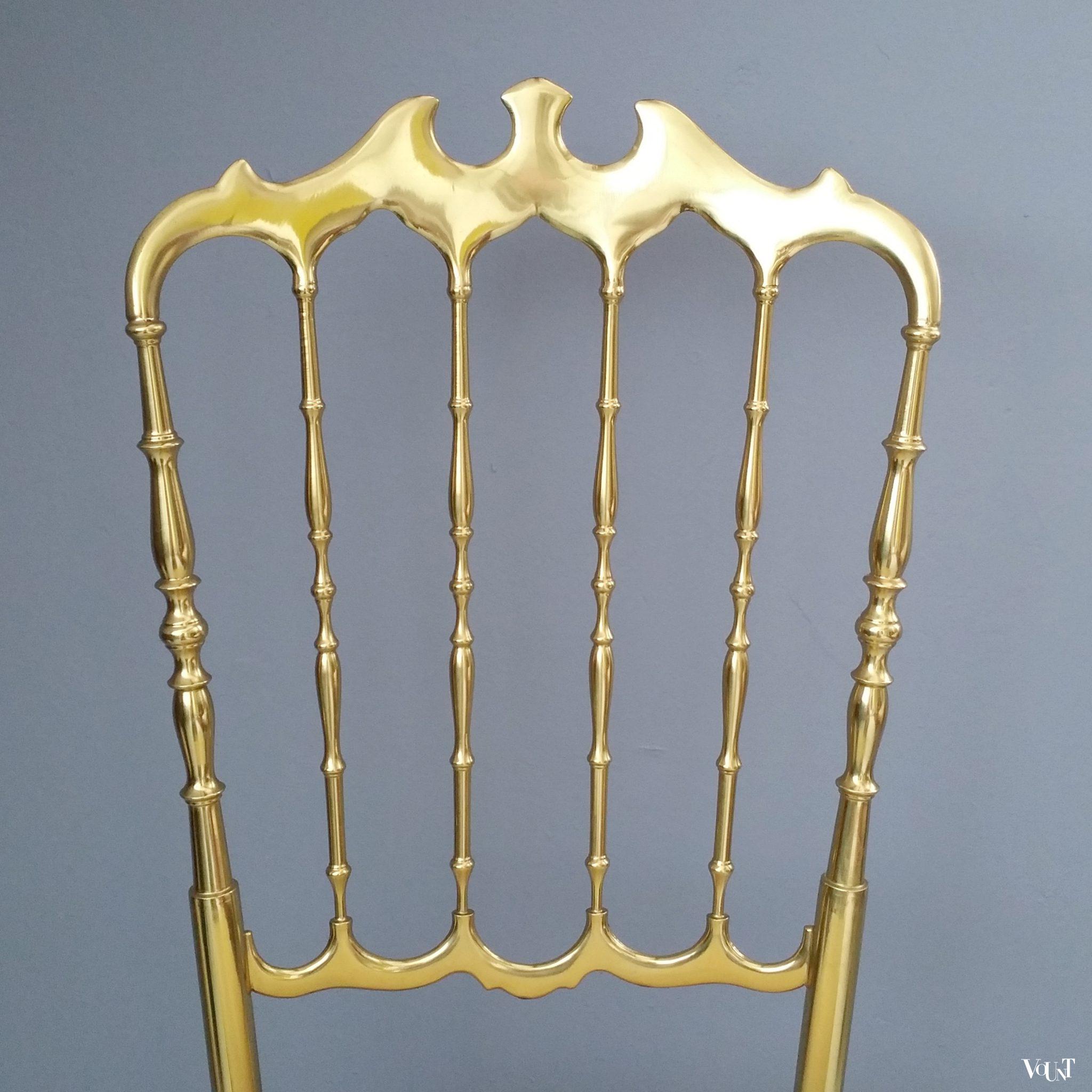 Messing Chiavari-stoeltje, Italië, jaren ‘60