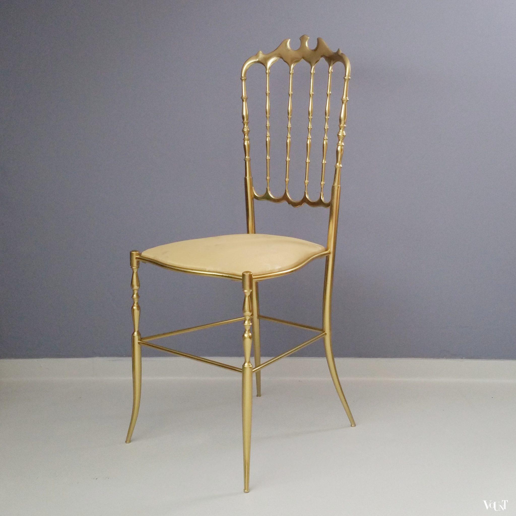 Messing Chiavari-stoeltje, Italië, jaren ‘60