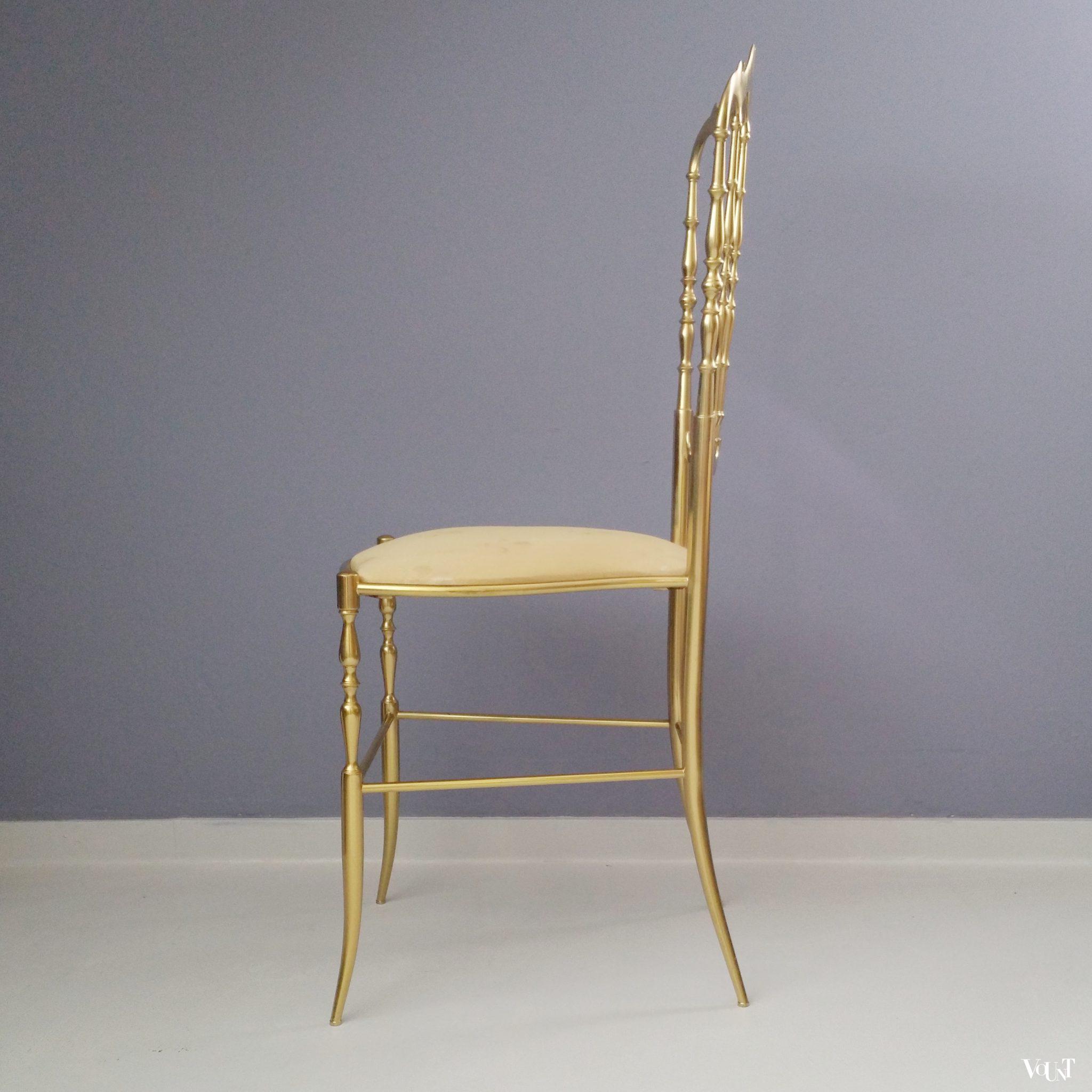 Messing Chiavari-stoeltje, Italië, jaren ‘60