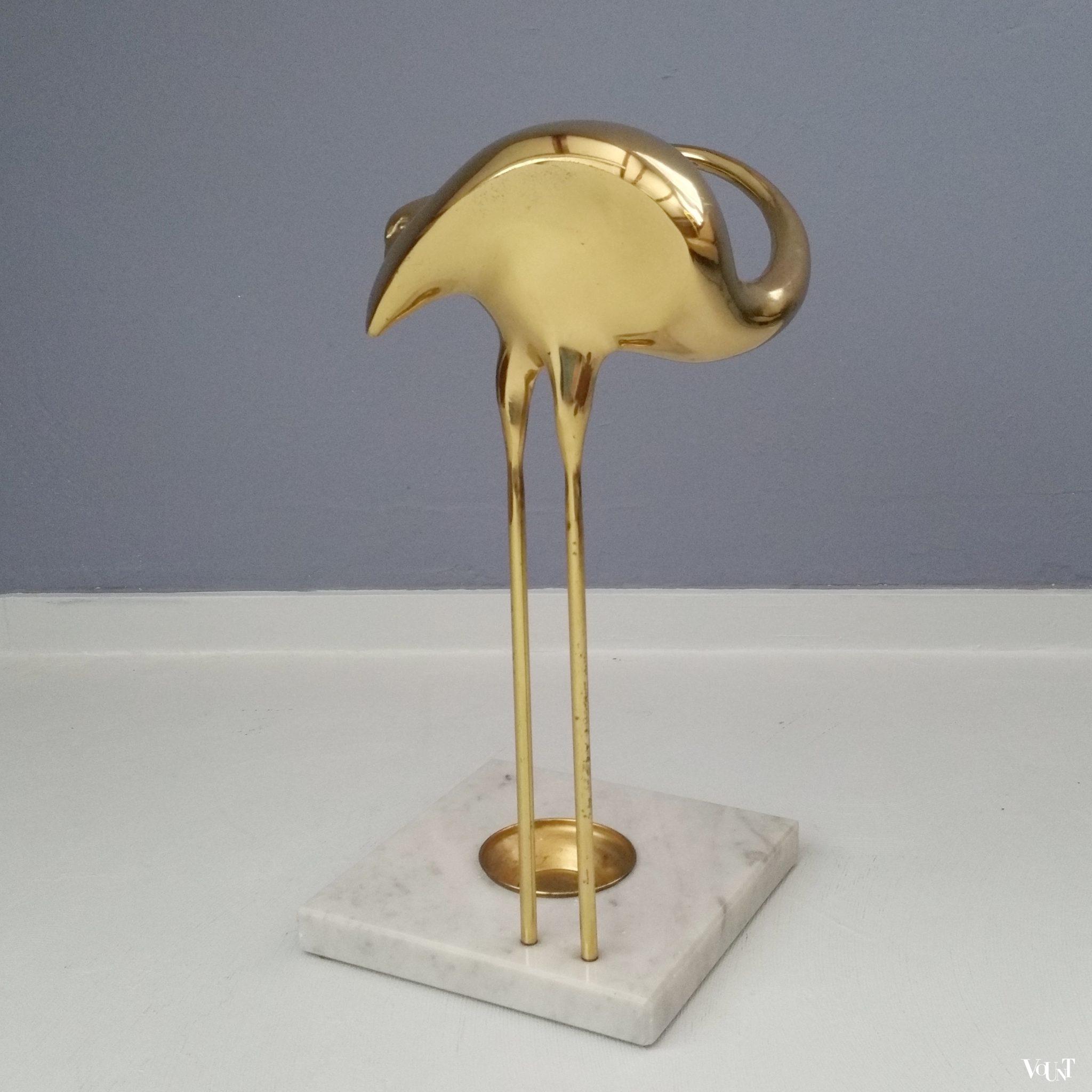 Paraplubak messing flamingo, jaren '70
