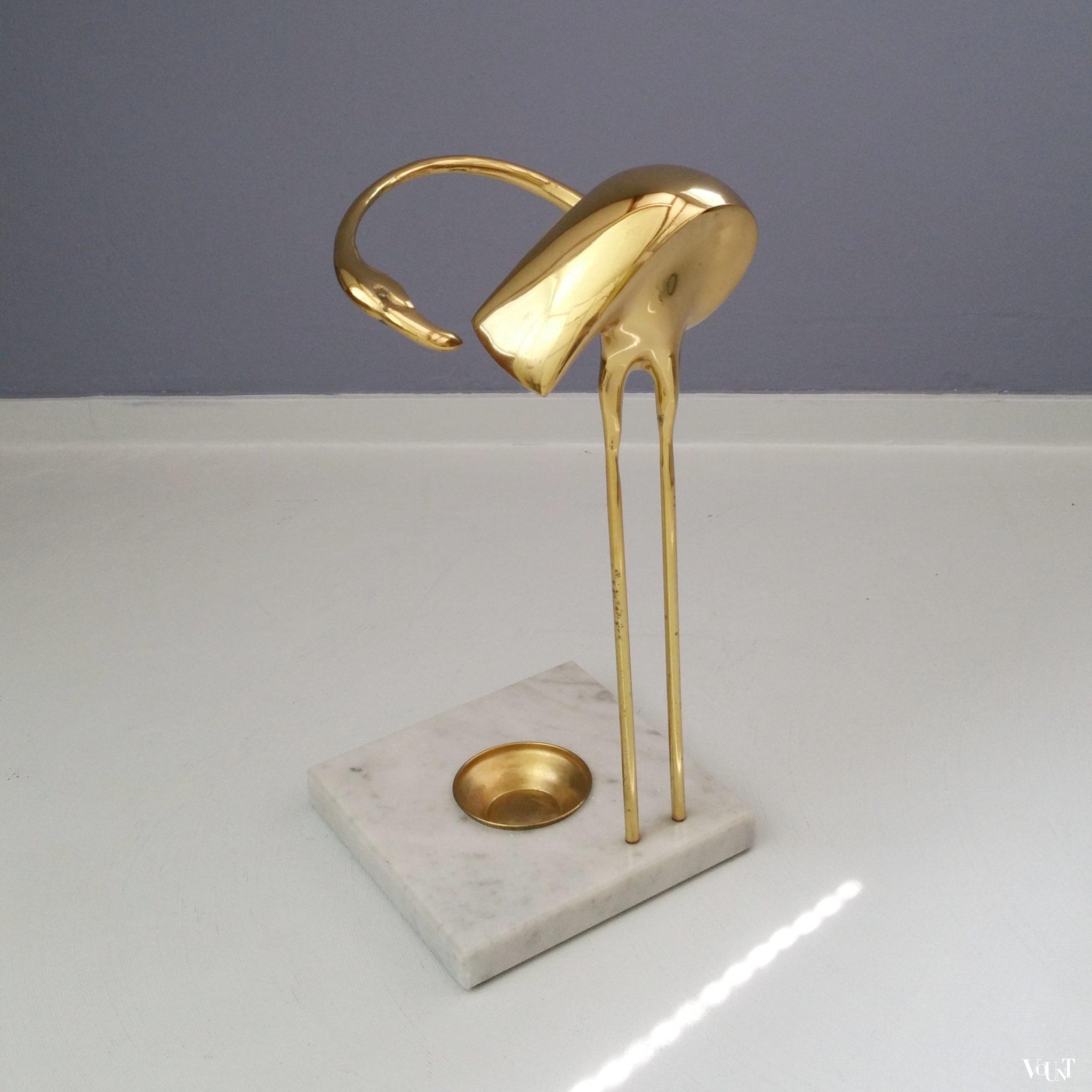 Paraplubak messing flamingo, jaren '70