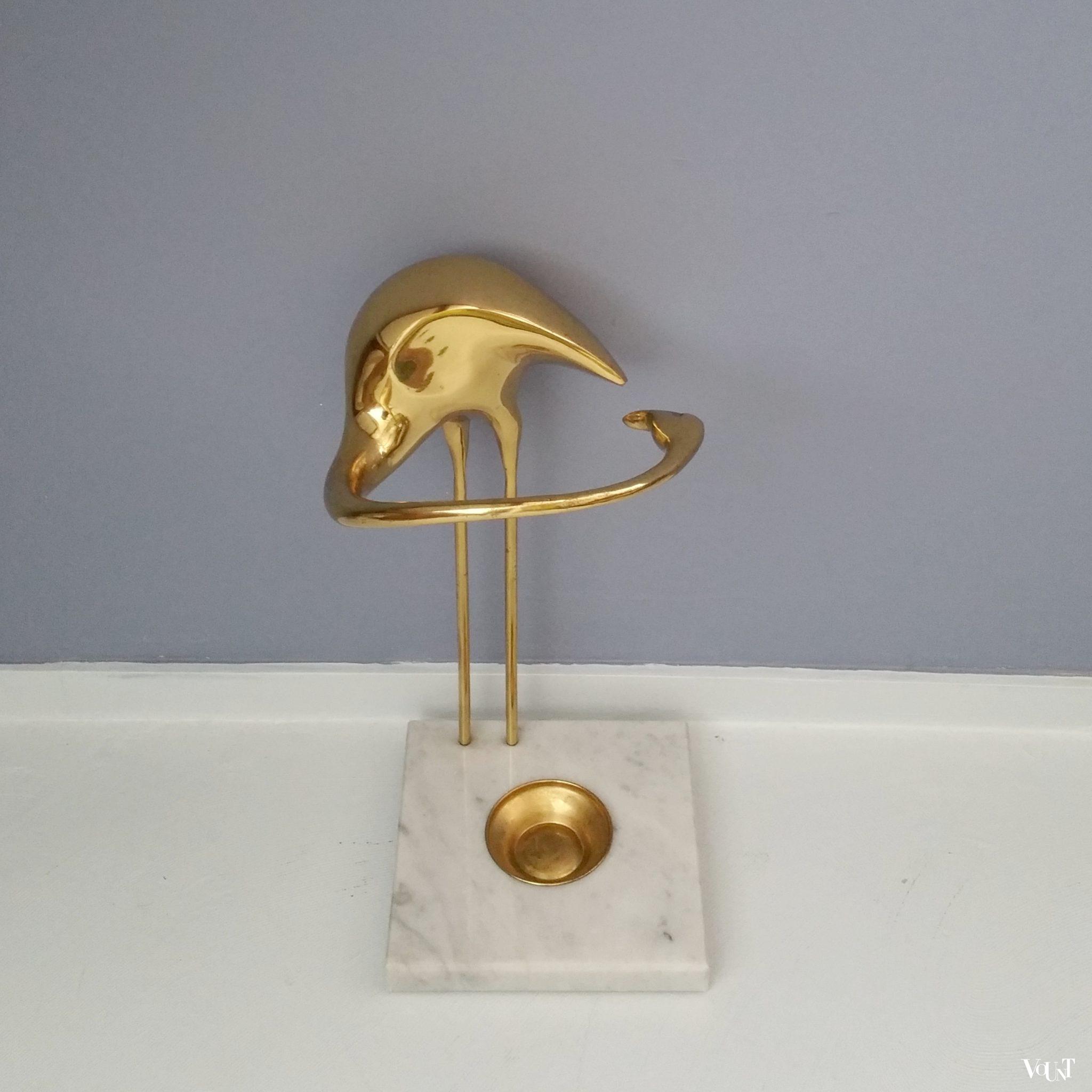 Paraplubak messing flamingo, jaren '70