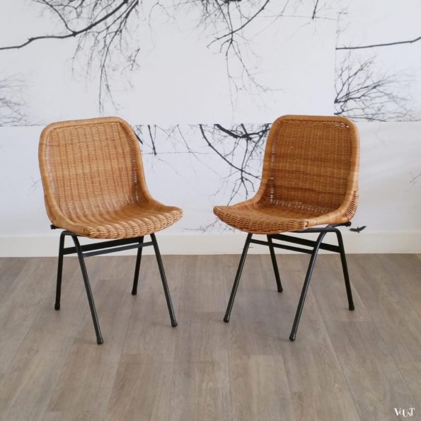 Set van 2 rotan stoeltjes, Rohé Noordwolde, jaren '60