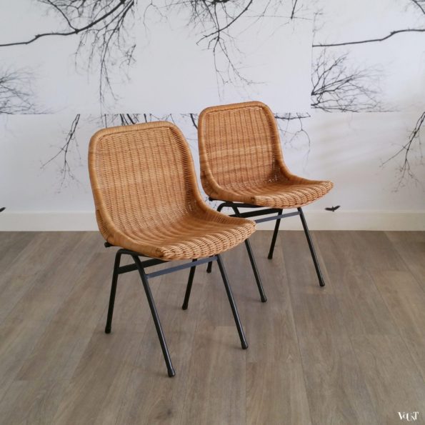 Set van 2 rotan stoeltjes, Rohé Noordwolde, jaren '60