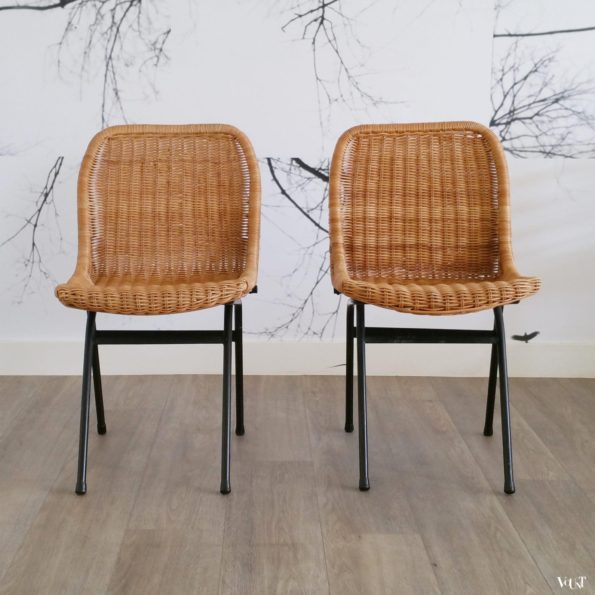 Set van 2 rotan stoeltjes, Rohé Noordwolde, jaren '60