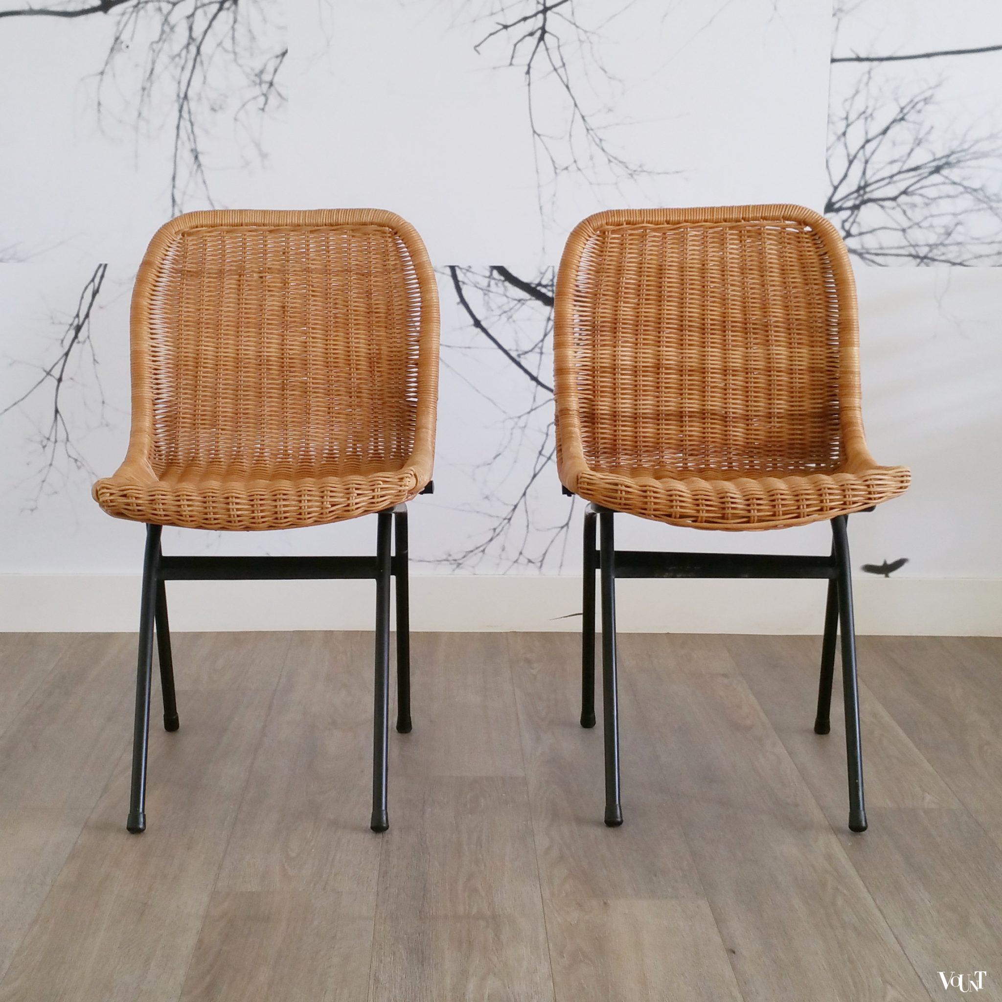 Set van 2 rotan stoeltjes, Rohé Noordwolde, jaren '60