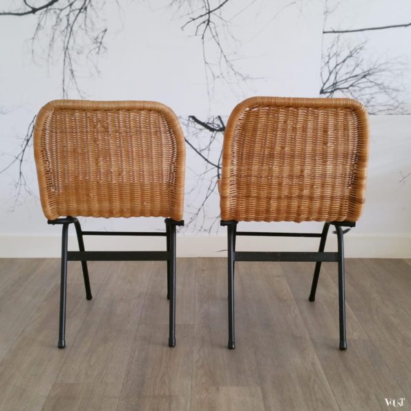 Set van 2 rotan stoeltjes, Rohé Noordwolde, jaren '60