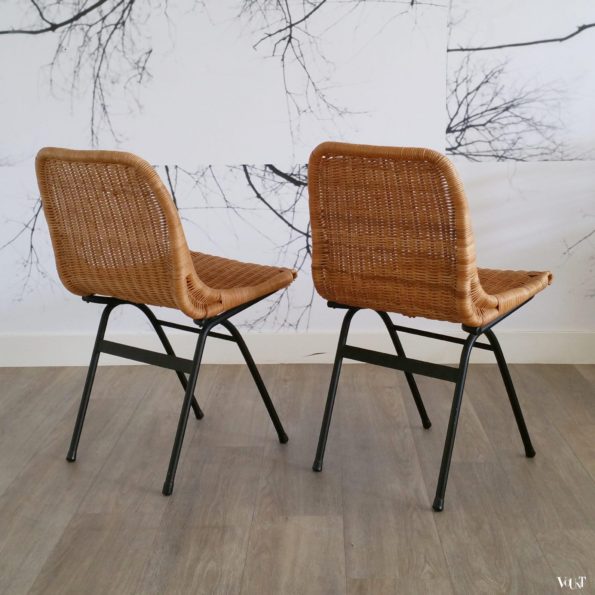 Set van 2 rotan stoeltjes, Rohé Noordwolde, jaren '60