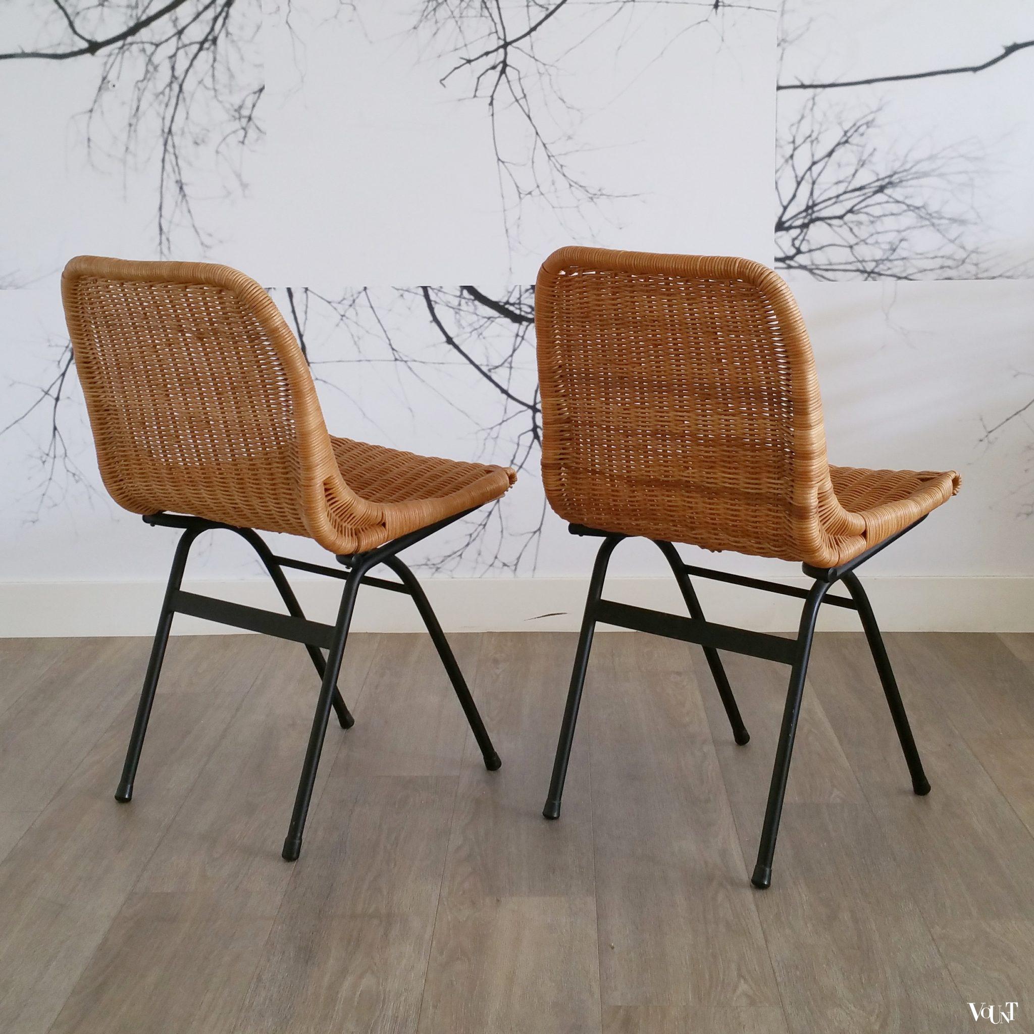 Set van 2 rotan stoeltjes, Rohé Noordwolde, jaren '60