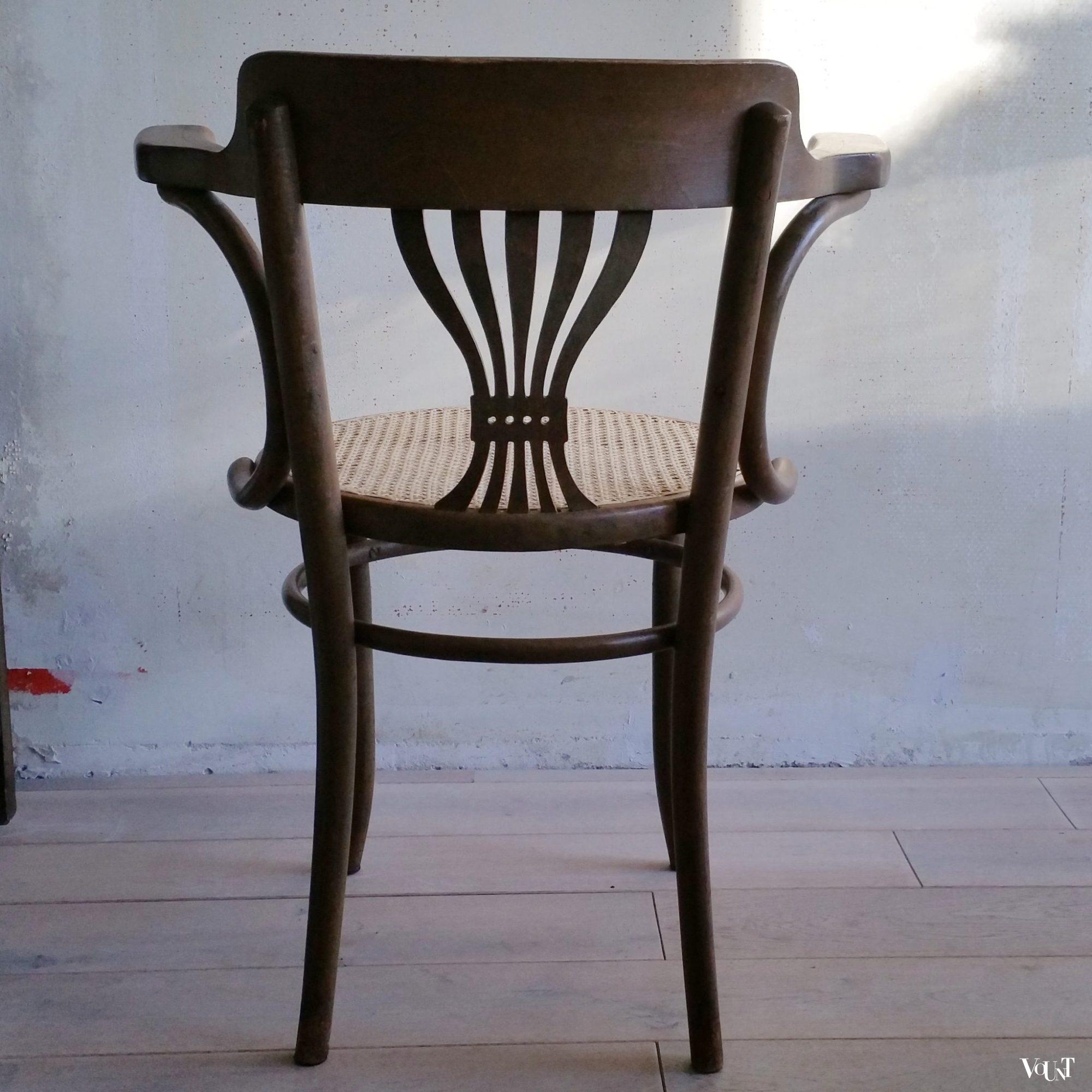 Bureaustoel met rotan zitting, nr. 8 E, Fischel, rond 1915