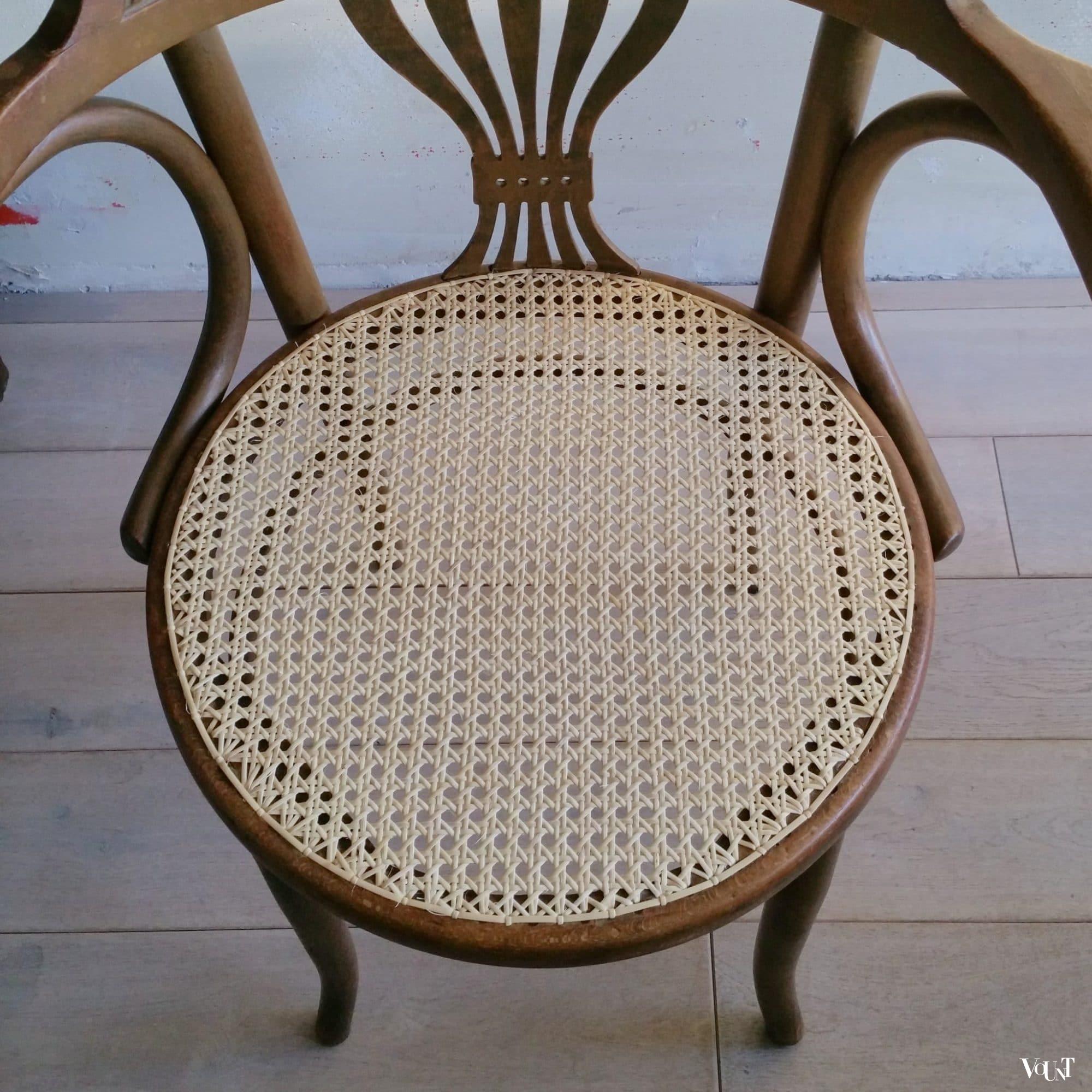 Bureaustoel met rotan zitting, nr. 8 E, Fischel, rond 1915