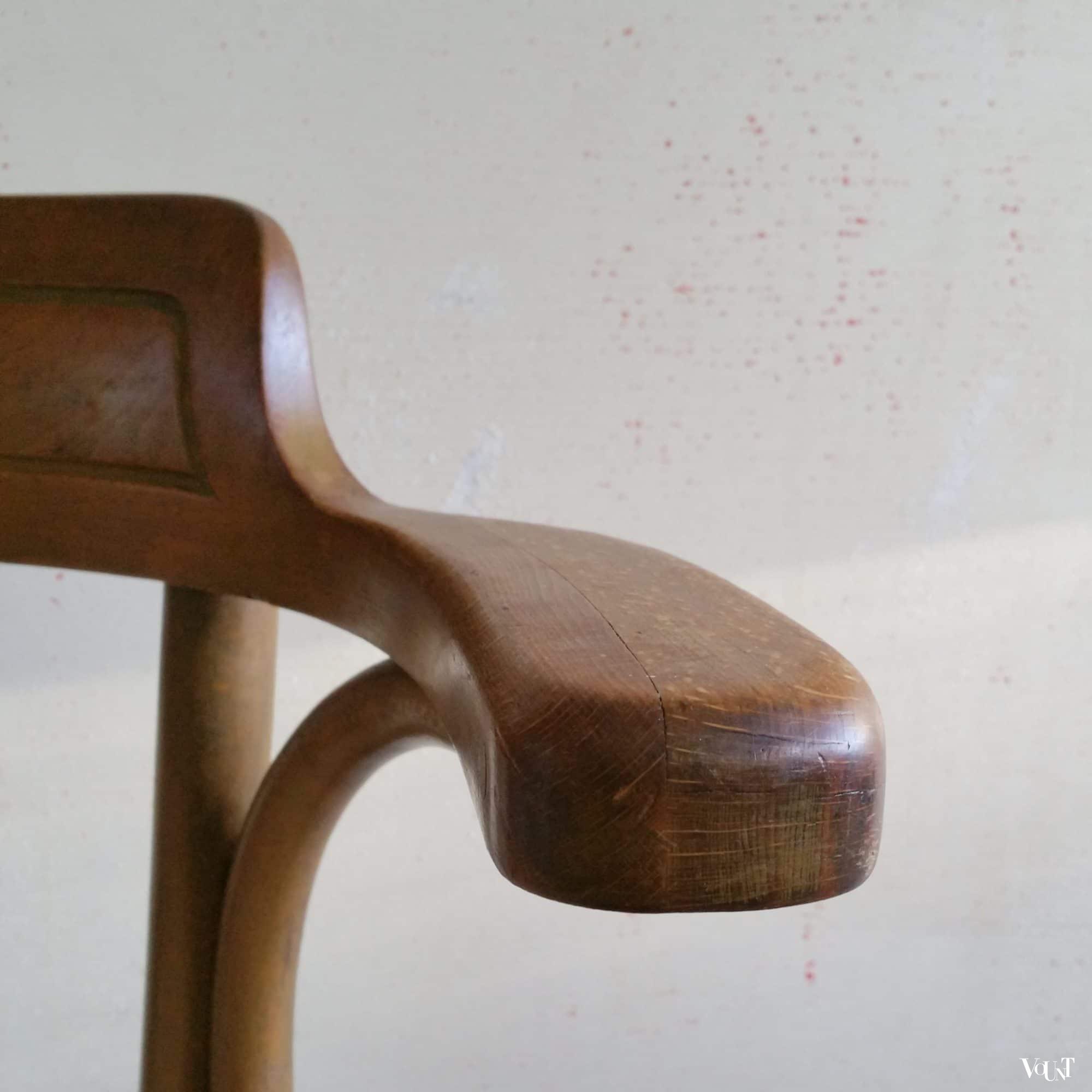 Bureaustoel met rotan zitting, nr. 8 E, Fischel, rond 1915