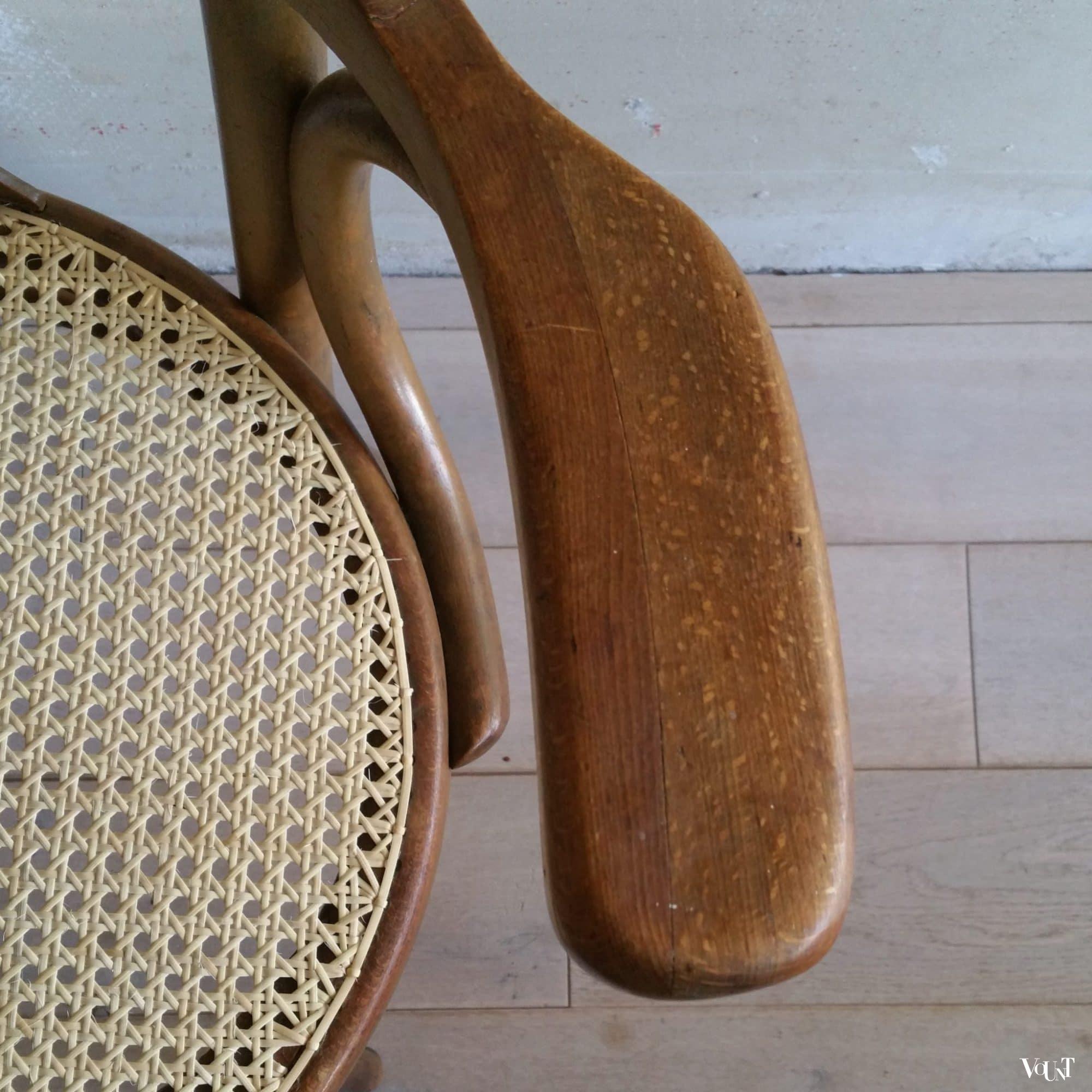 Bureaustoel met rotan zitting, nr. 8 E, Fischel, rond 1915