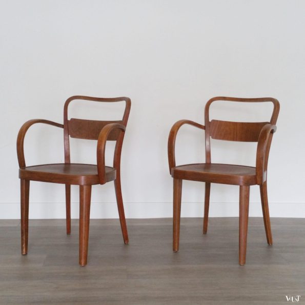 Set van 2 art deco houten Thonet-stoelen, jaren '30