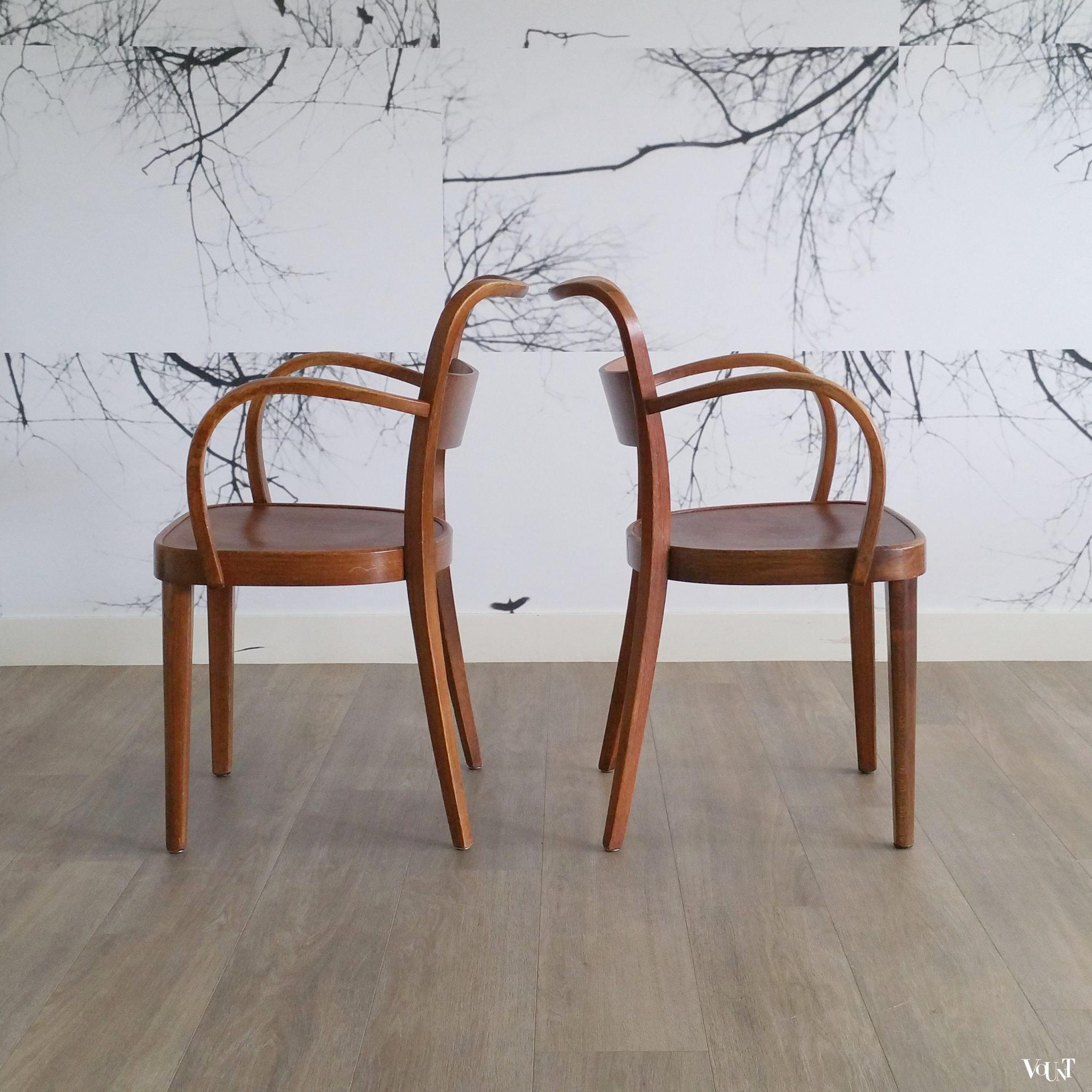Set van 2 art deco houten Thonet-stoelen, jaren '30