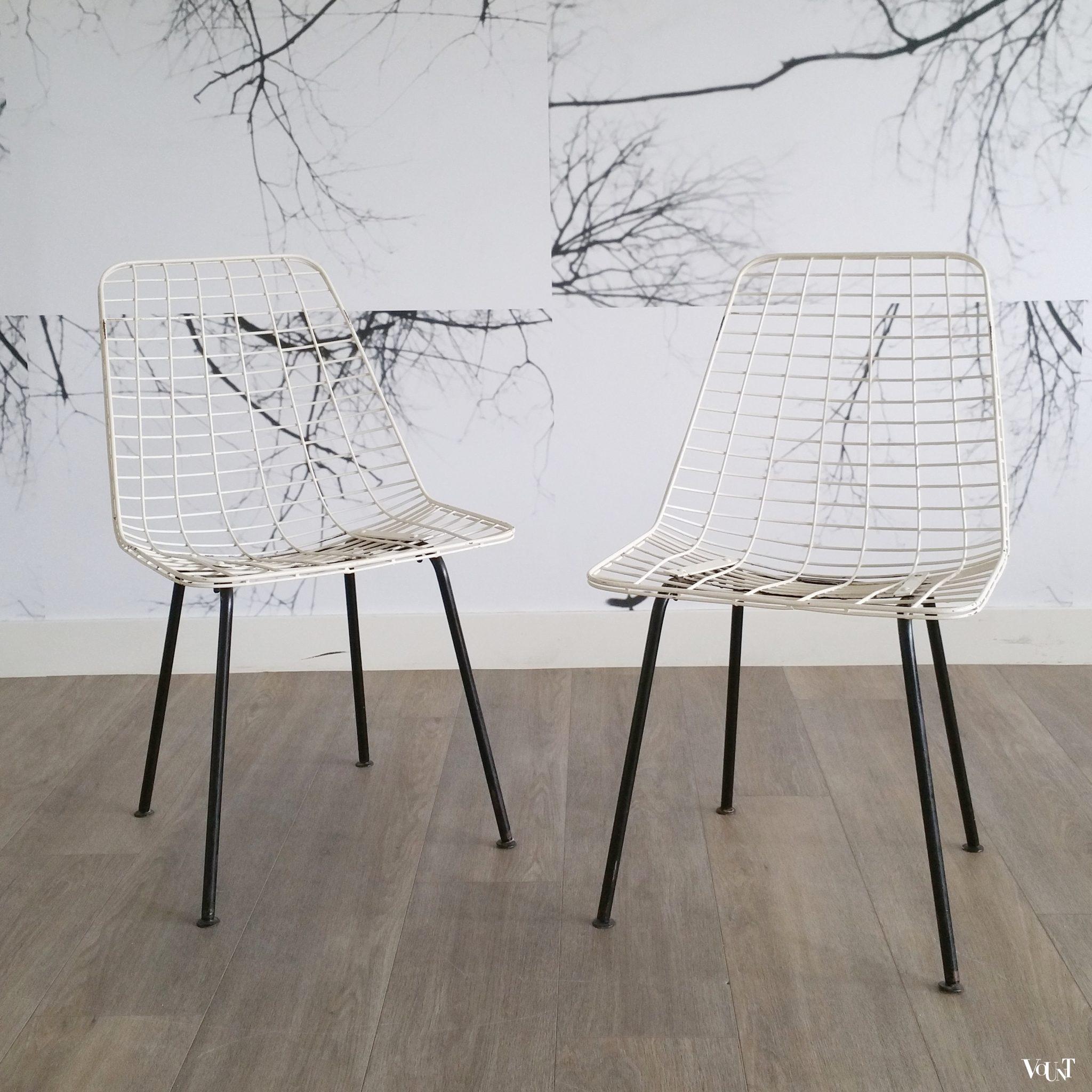 Set van 2 Flamingo draadstoeltjes, Cees Braakman, jaren '50