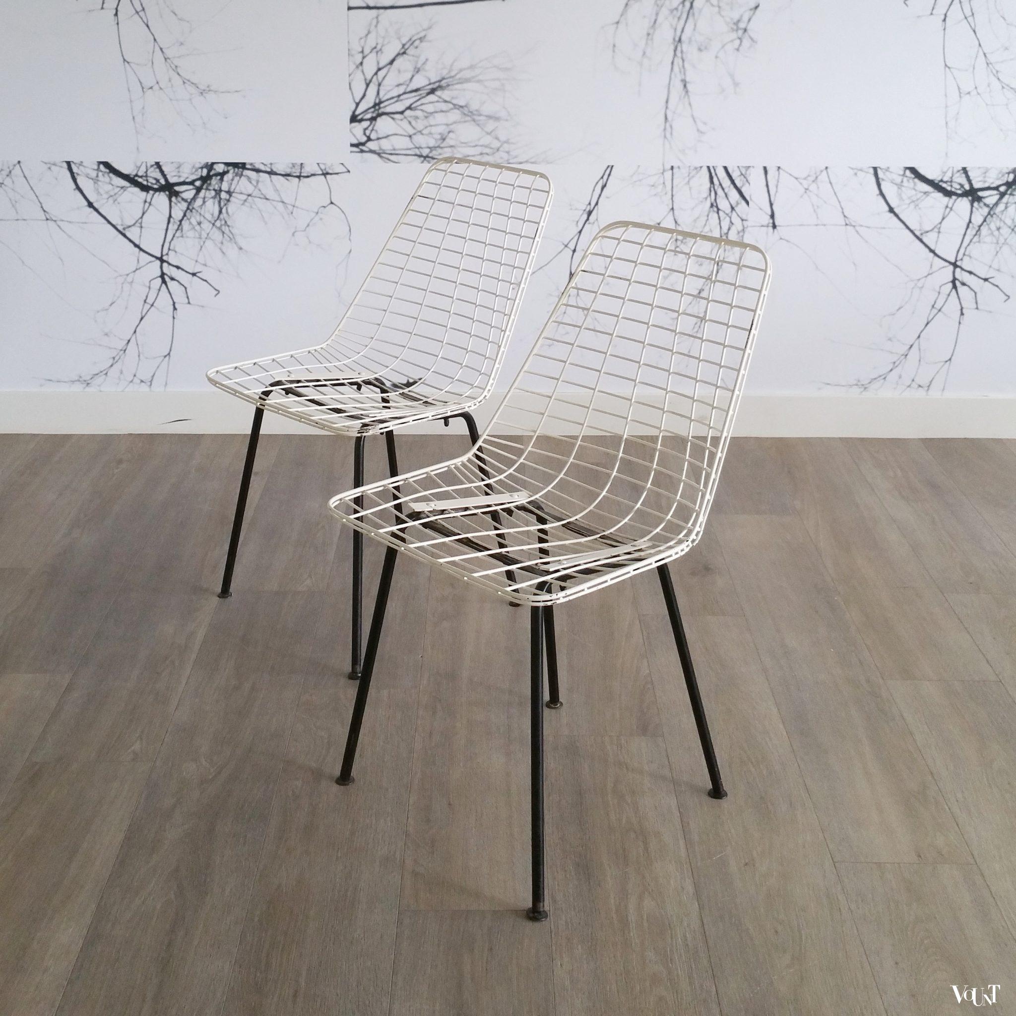 Set van 2 Flamingo draadstoeltjes, Cees Braakman, jaren '50