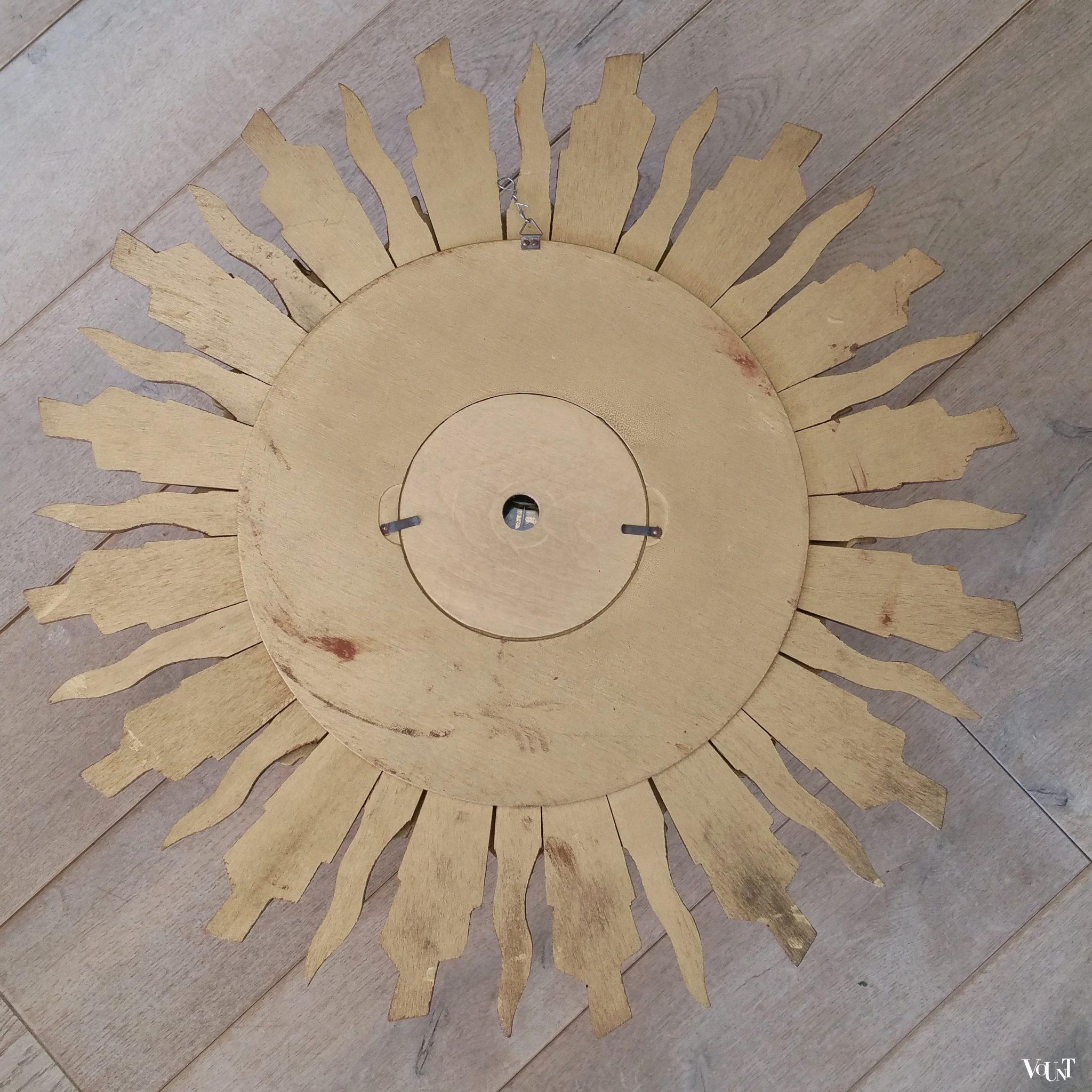 Houten zonneklok, Stijlklokkenfabriek C.J.H. Sens en Zn. Den Haag, jaren '60