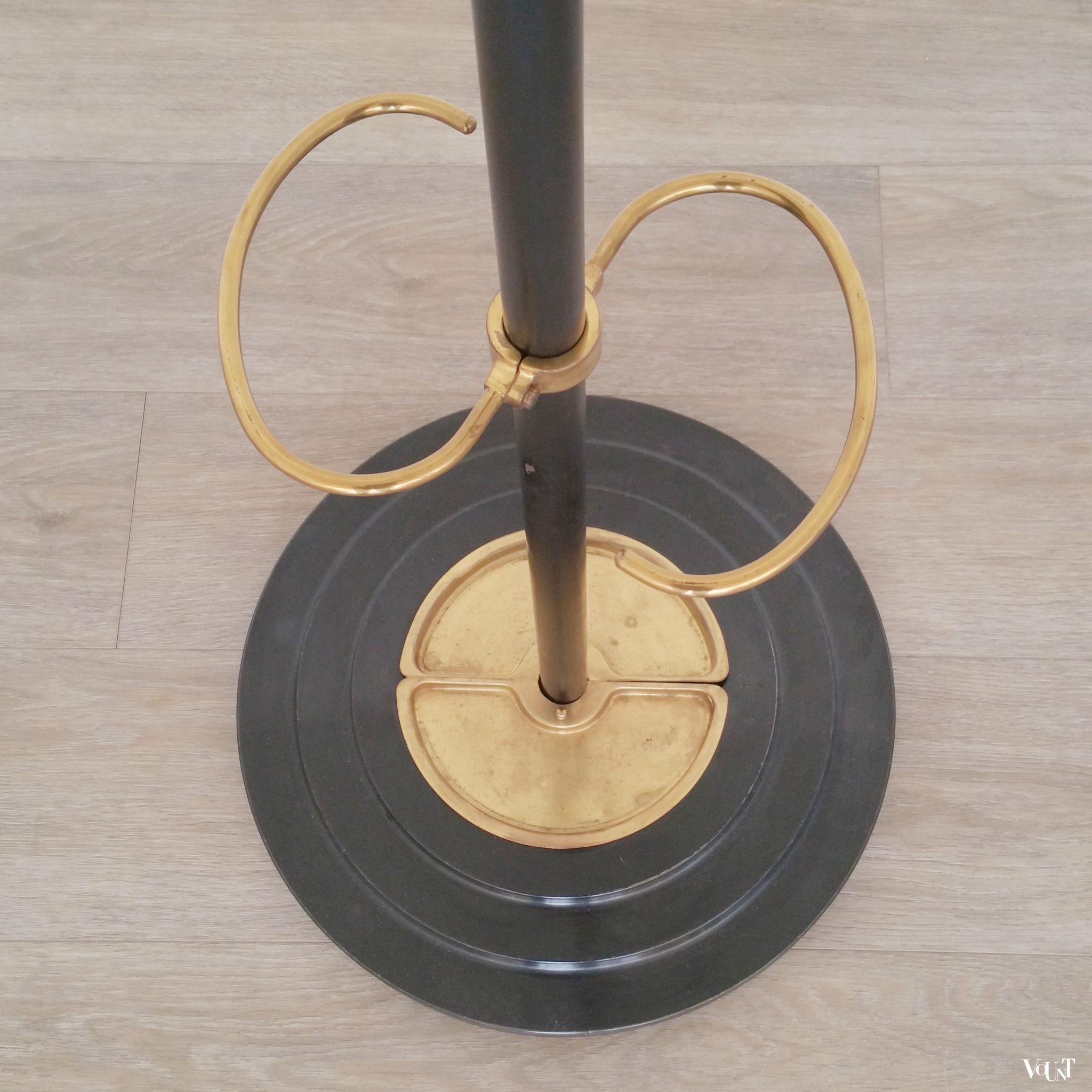 Staande kapstok messing en metaal, Jacques Adnet, jaren '50