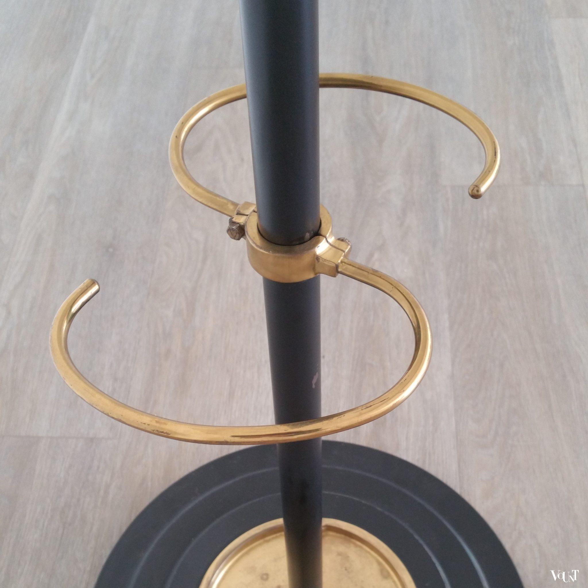 Staande kapstok messing en metaal, Jacques Adnet, jaren '50