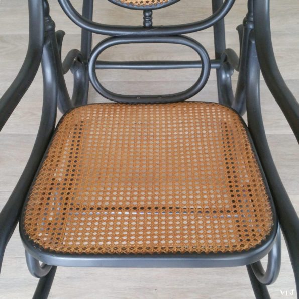 Zwarte bentwood schommelstoel Fischel, jaren '20