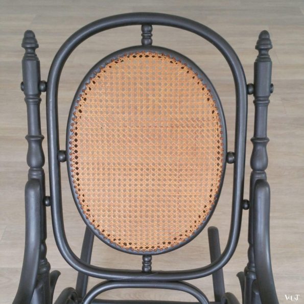 Zwarte bentwood schommelstoel Fischel, jaren '20