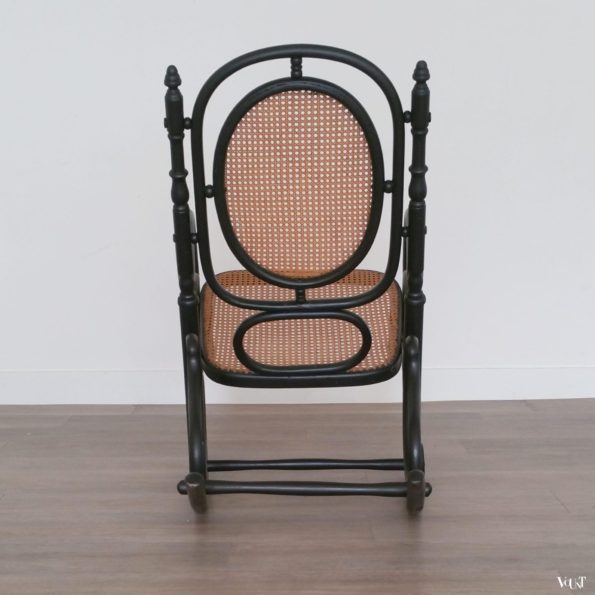 Zwarte bentwood schommelstoel Fischel, jaren '20