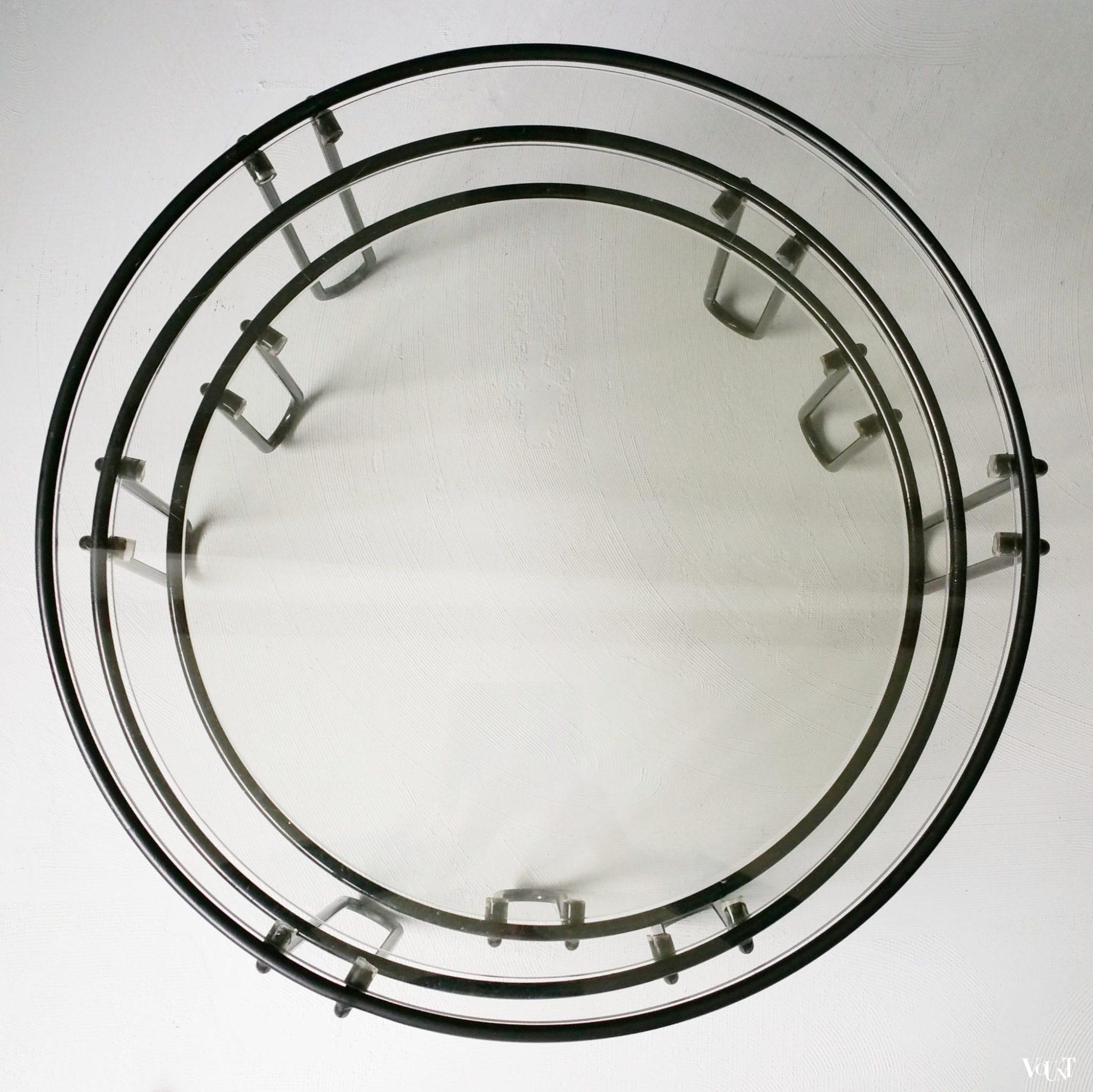 Set van 3 minimalistische ronde bijzettafels, jaren '70