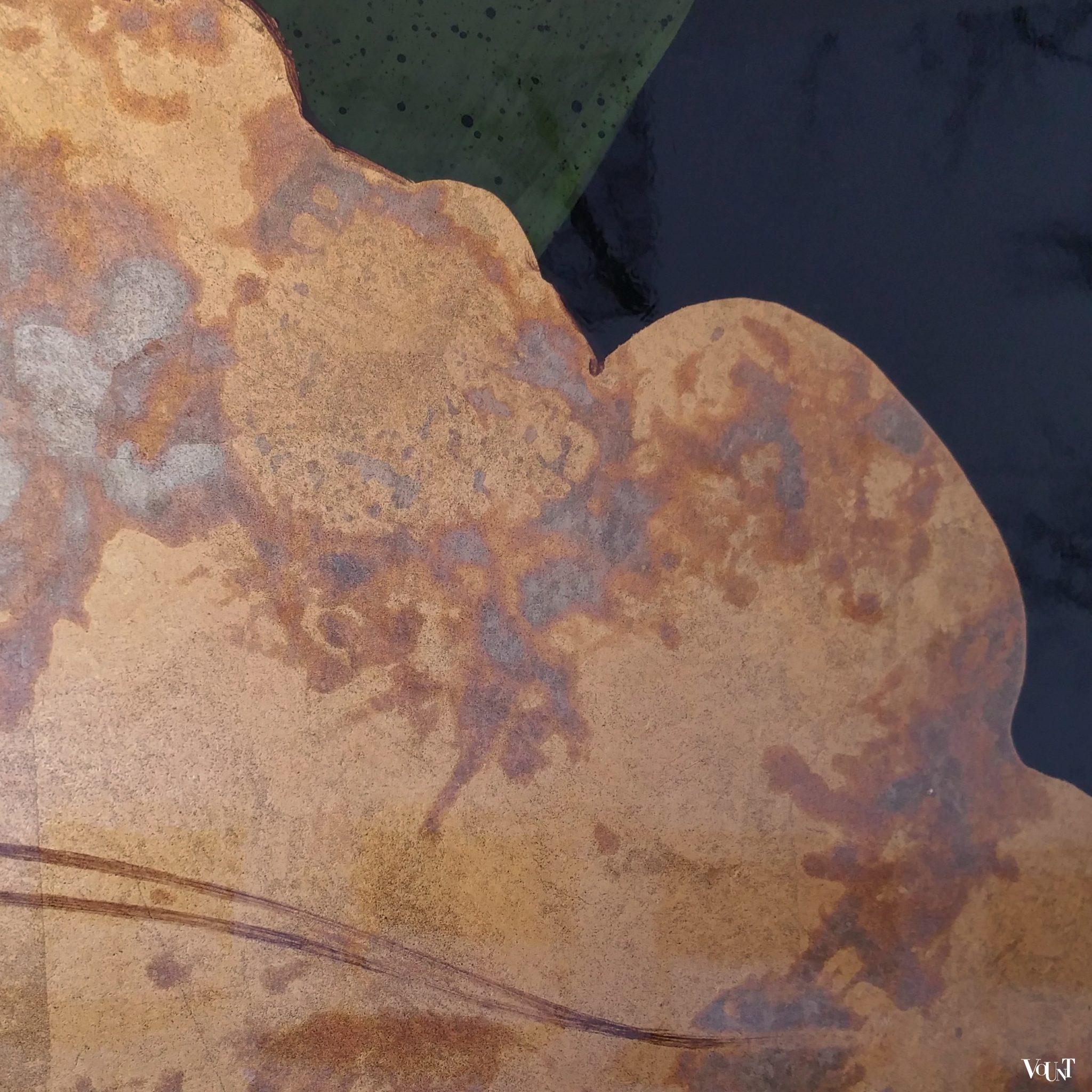 Gelakt kamerscherm met floraal motief, jaren '80