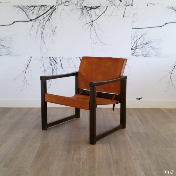 Leren safaristoel “Diana”, Karin Mobring voor Ikea, Zweden, jaren ‘70