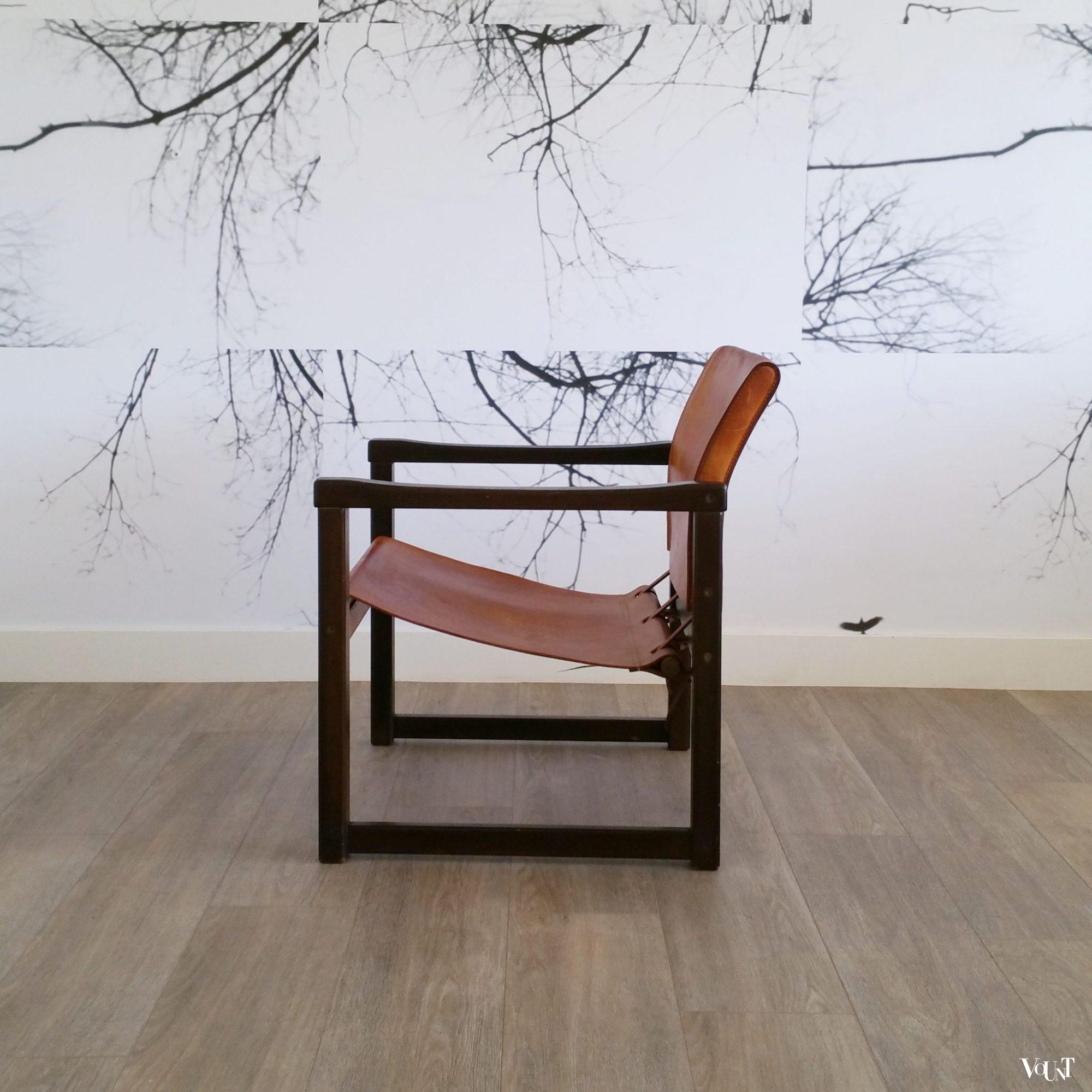 Leren safaristoel “Diana”, Karin Mobring voor Ikea, Zweden, jaren ‘70