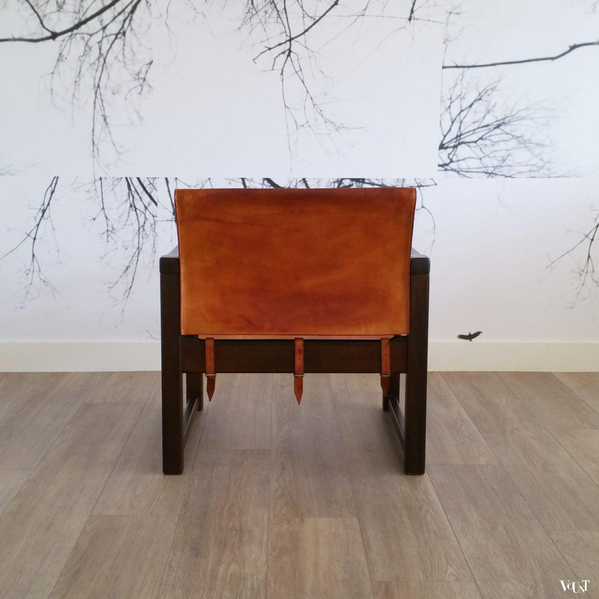 Leren safaristoel “Diana”, Karin Mobring voor Ikea, Zweden, jaren ‘70