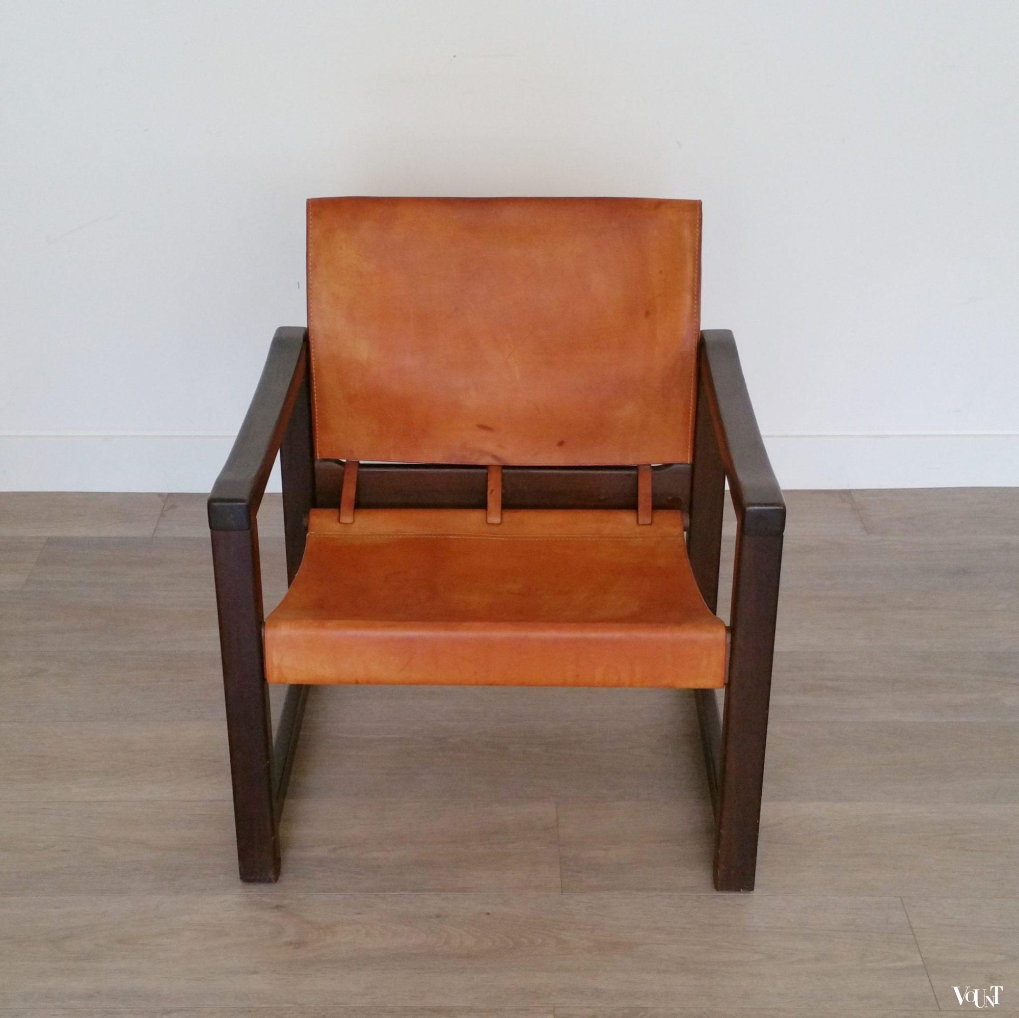 Leren safaristoel “Diana”, Karin Mobring voor Ikea, Zweden, jaren ‘70