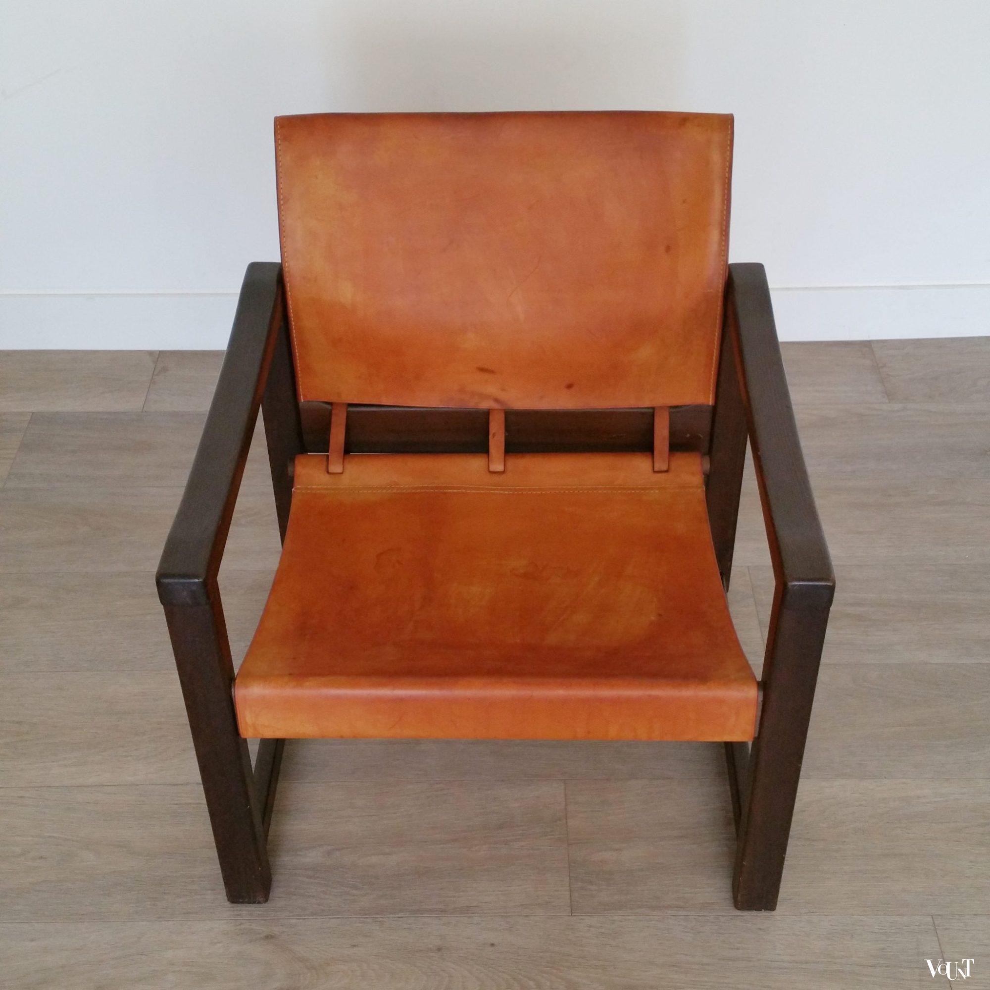 Leren safaristoel “Diana”, Karin Mobring voor Ikea, Zweden, jaren ‘70