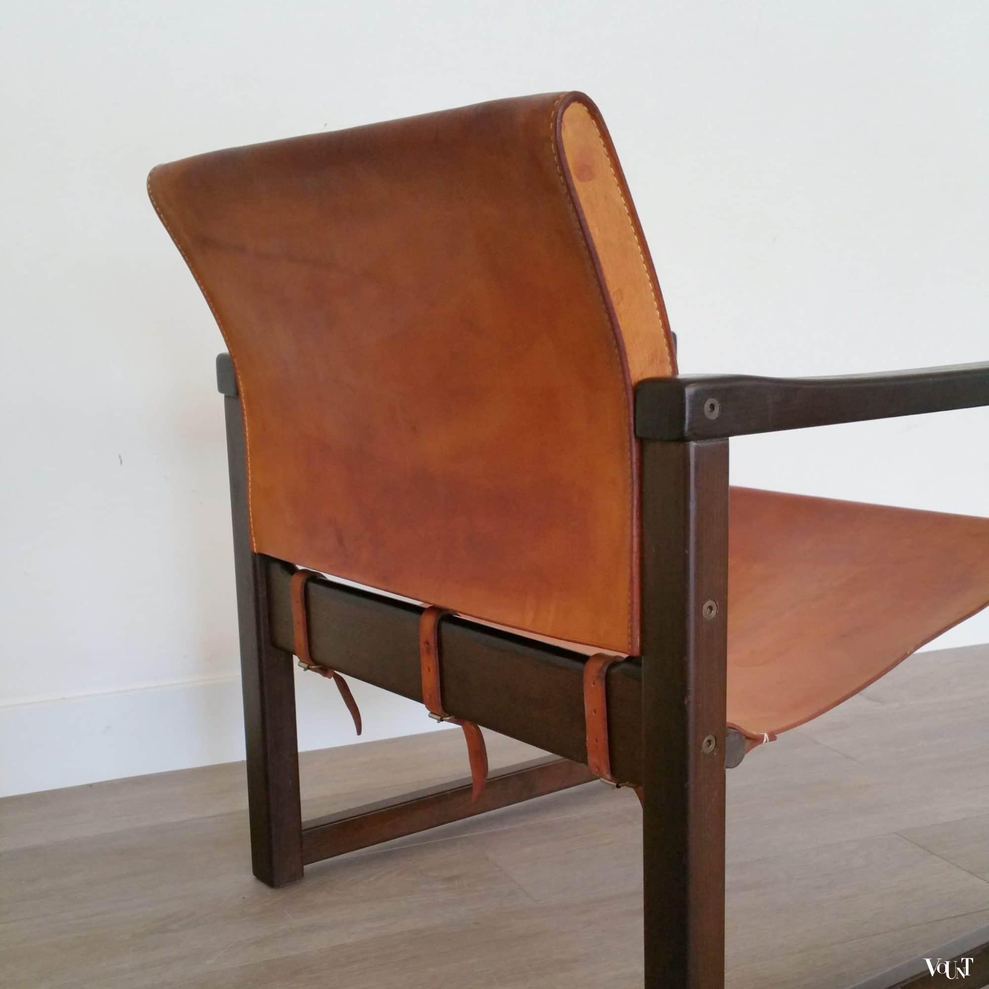 Leren safaristoel “Diana”, Karin Mobring voor Ikea, Zweden, jaren ‘70