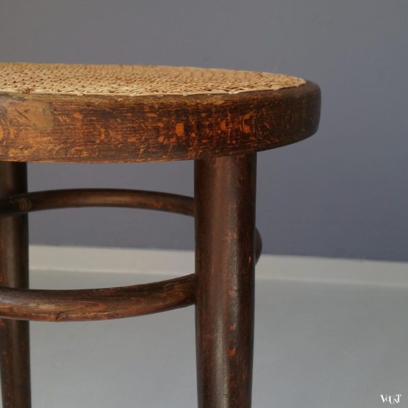 Originele Thonet-kruk nr. 4611 met rotan webbing, rond 1930