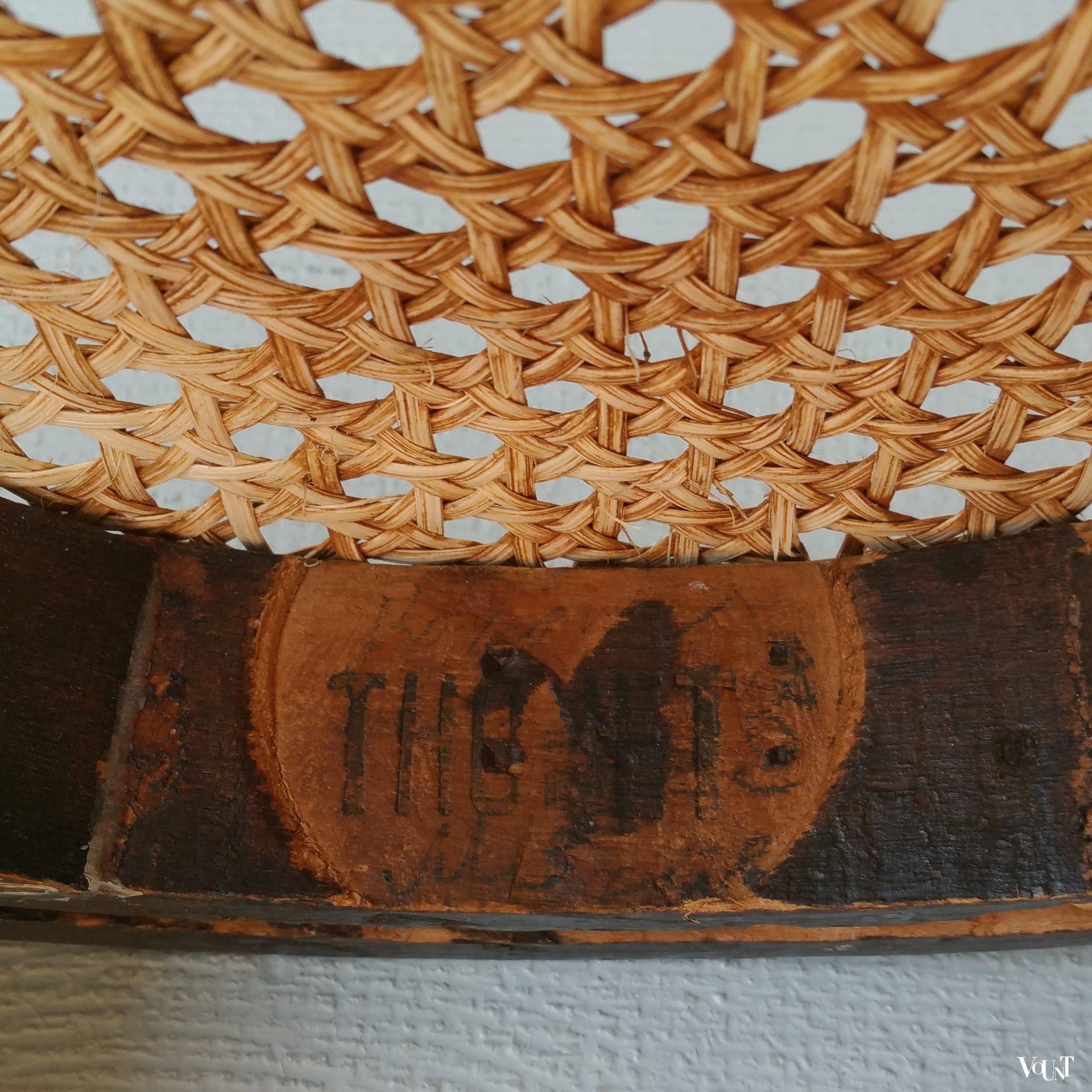 Originele Thonet-kruk nr. 4611 met rotan webbing, rond 1930